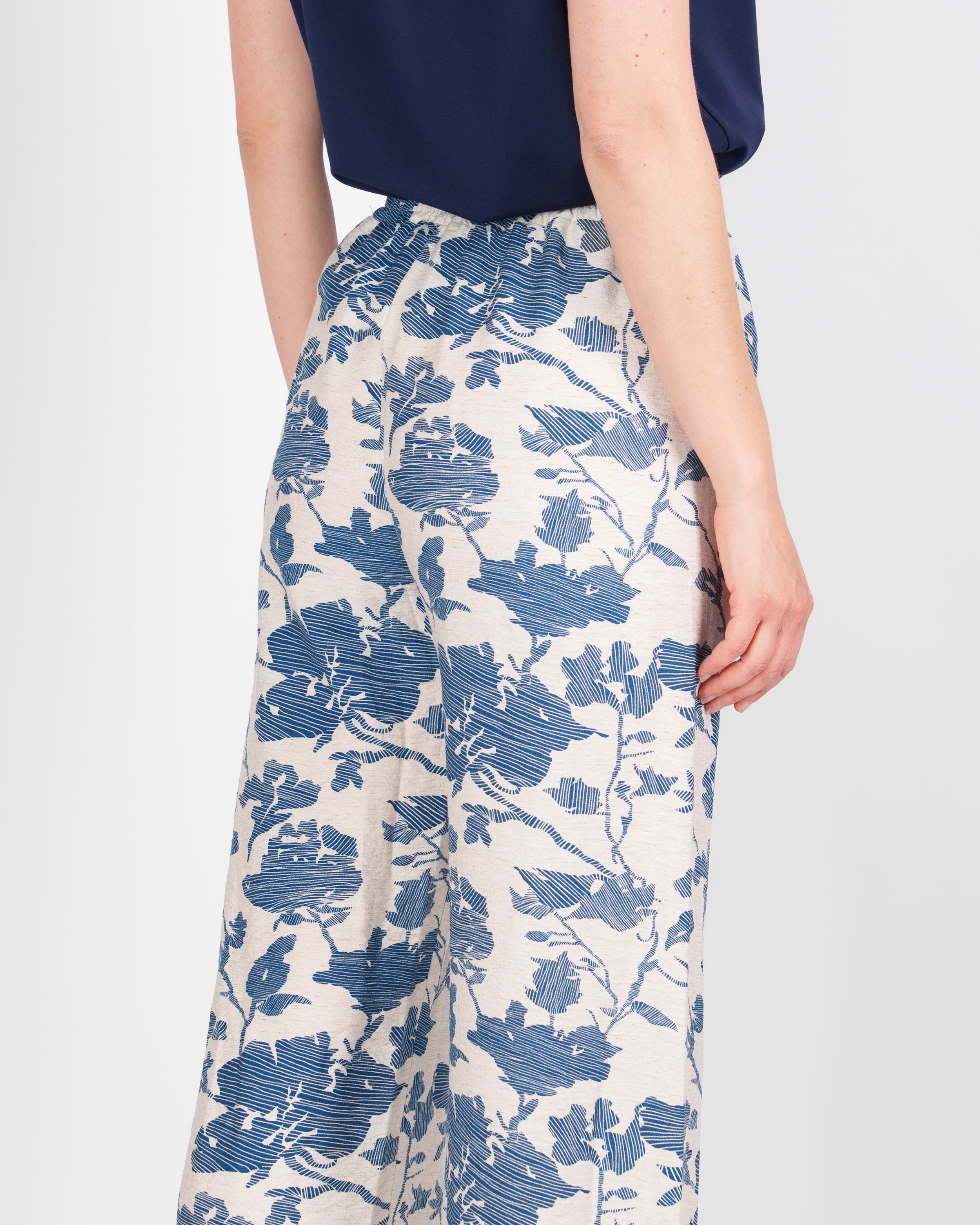 Pantalone elastico vita Viscosa e Lino VISCOLINO