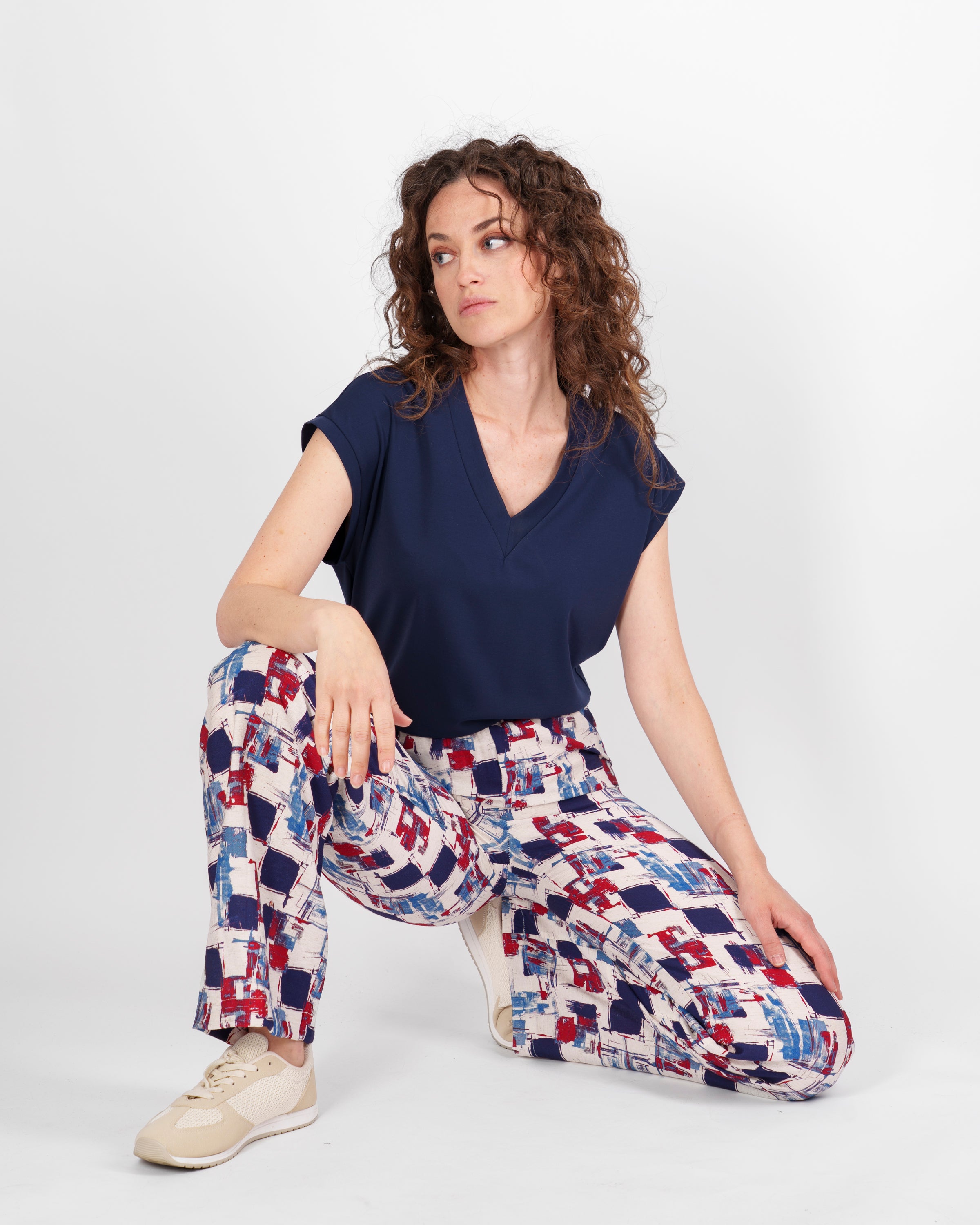 Pantalone elastico vita Viscosa e Lino VISCOLINO