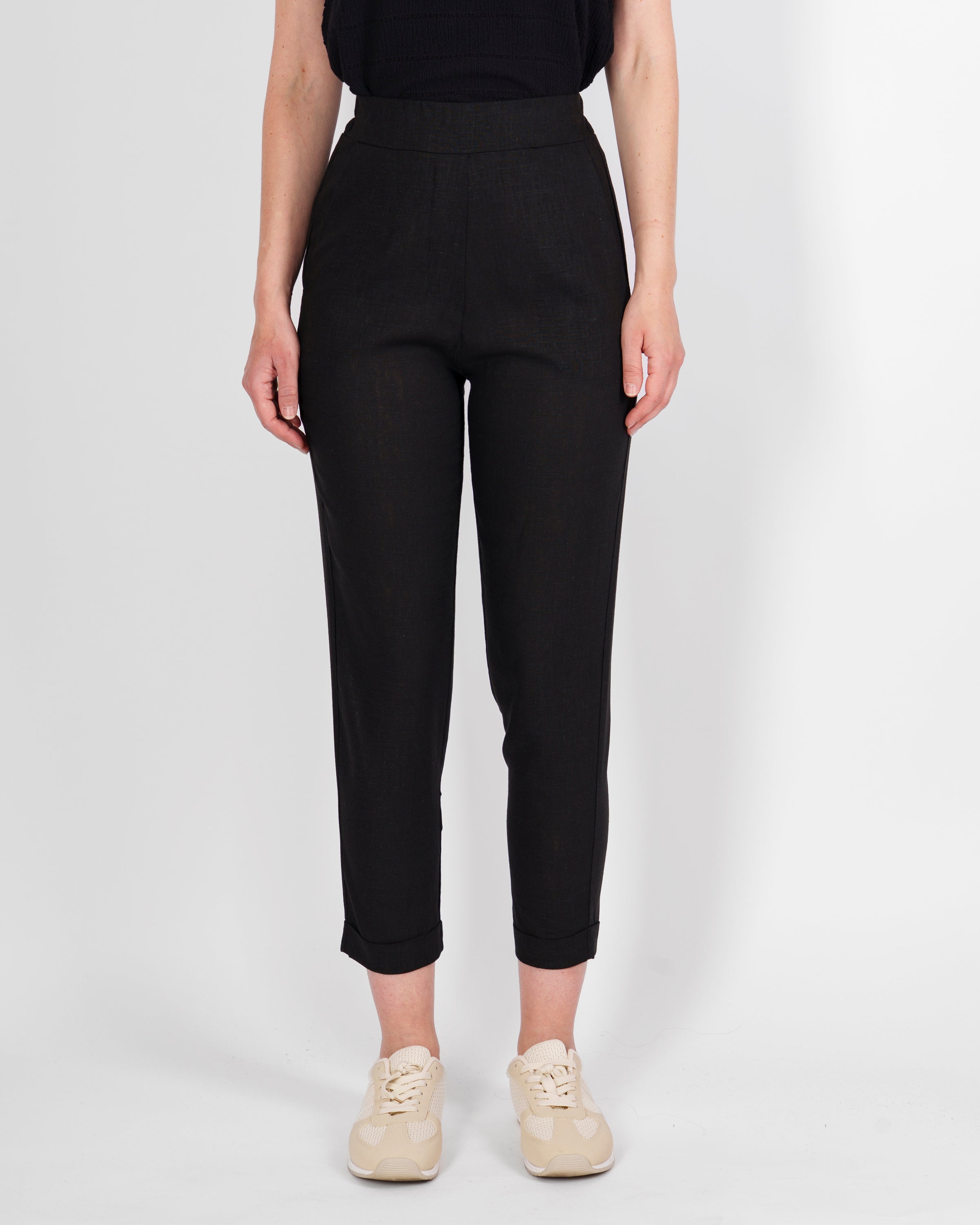 Pantalone in Lino e Viscosa con risvolto 1012/48