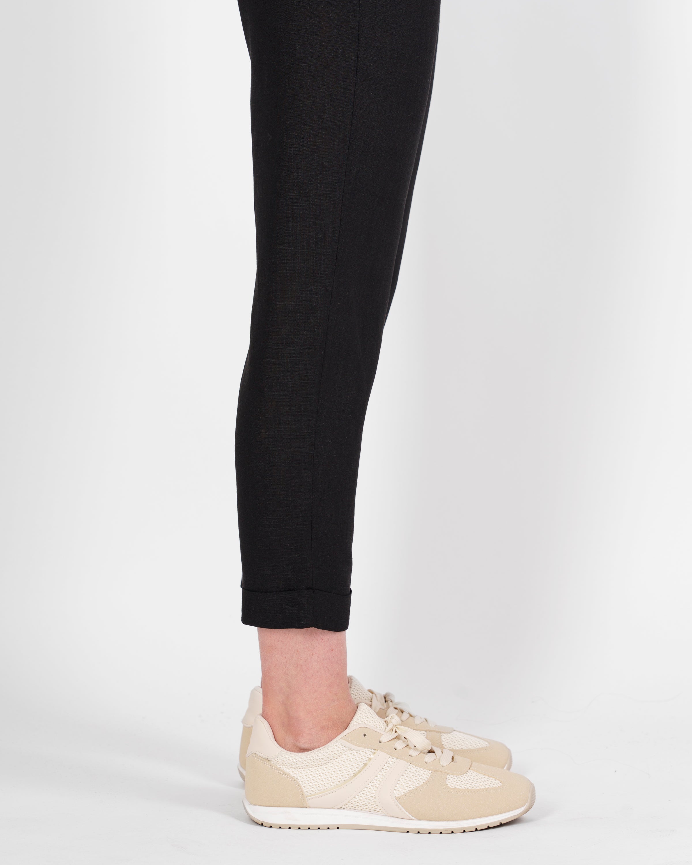 Pantalone in Lino e Viscosa con risvolto 1012/48