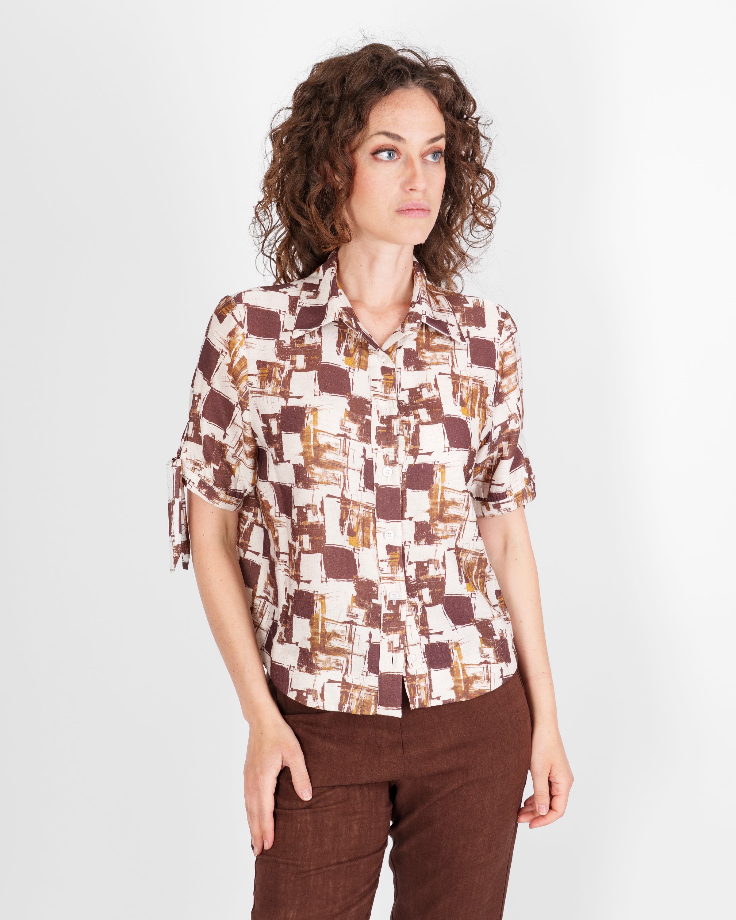 Camicia Viscosa e LIno fantasia 6061/30