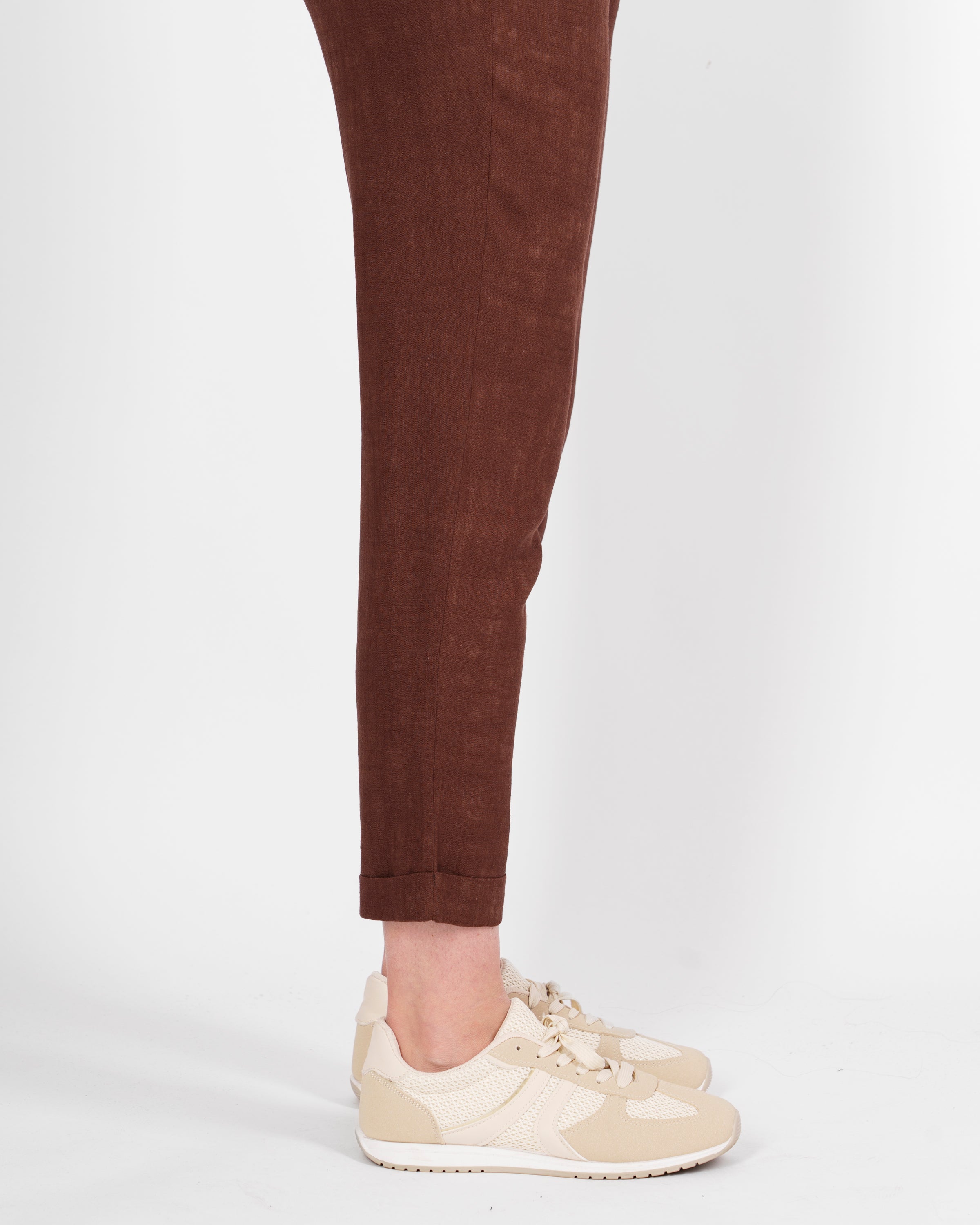 Pantalone in Lino e Viscosa con risvolto 1012/48