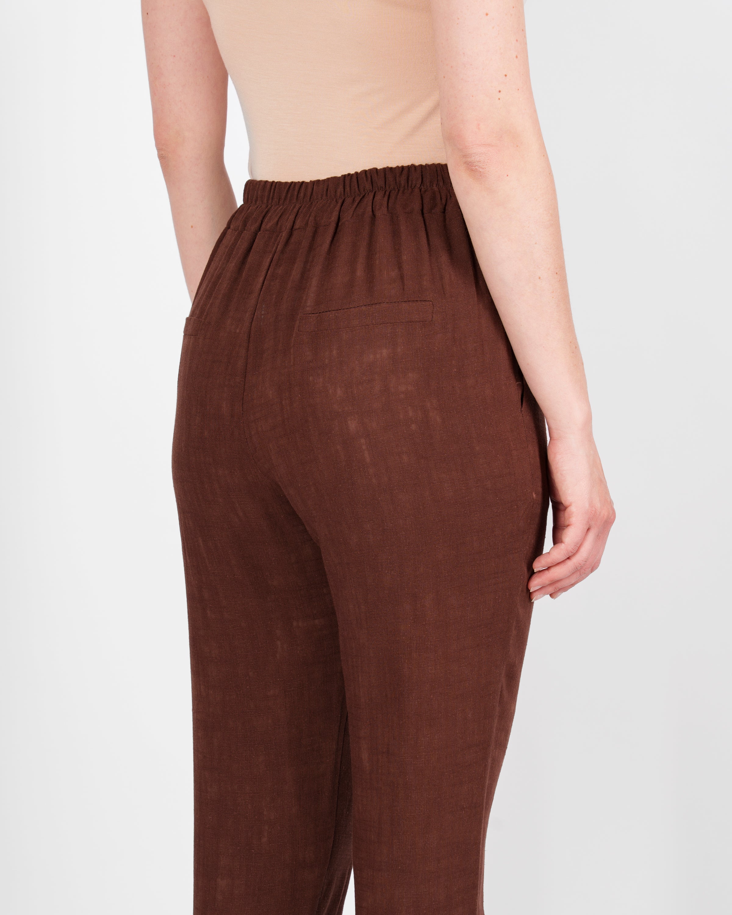 Pantalone in Lino e Viscosa con risvolto 1012/48