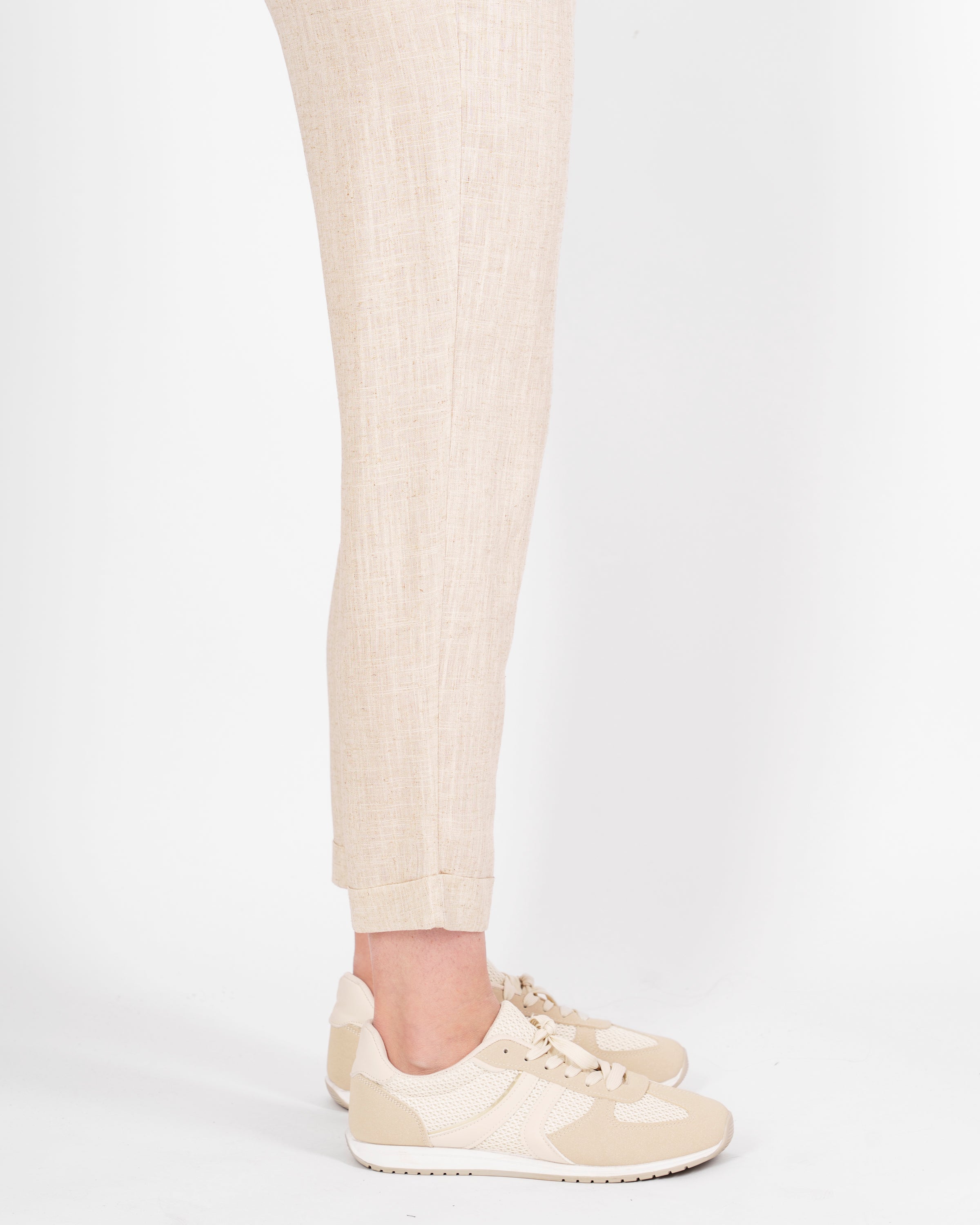 Pantalone in Lino e Viscosa con risvolto 1012/48