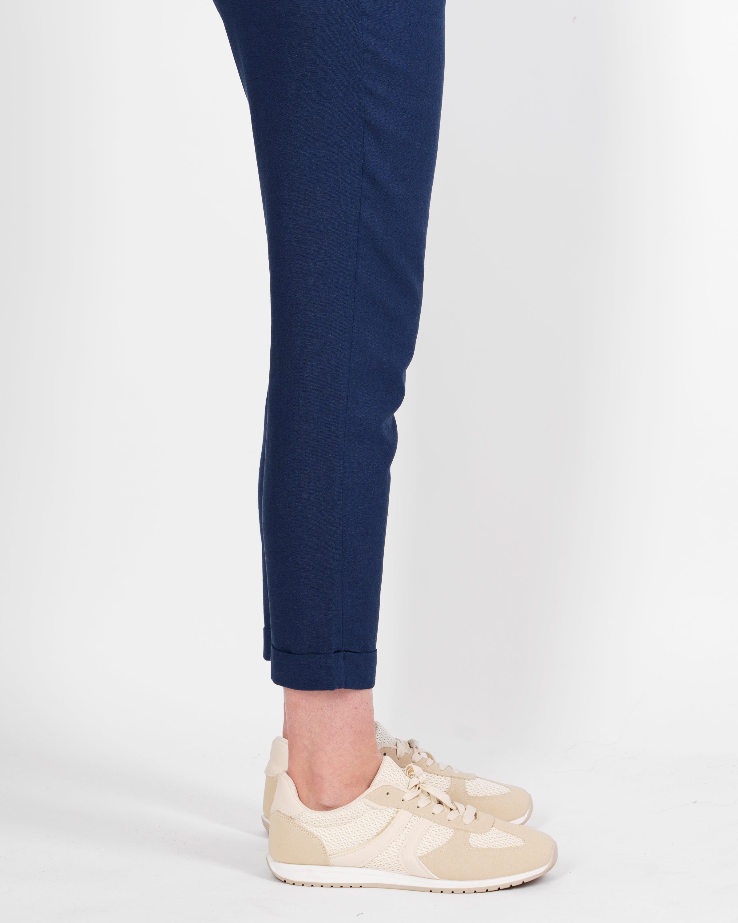 Pantalone in Lino e Viscosa con risvolto 1012/48