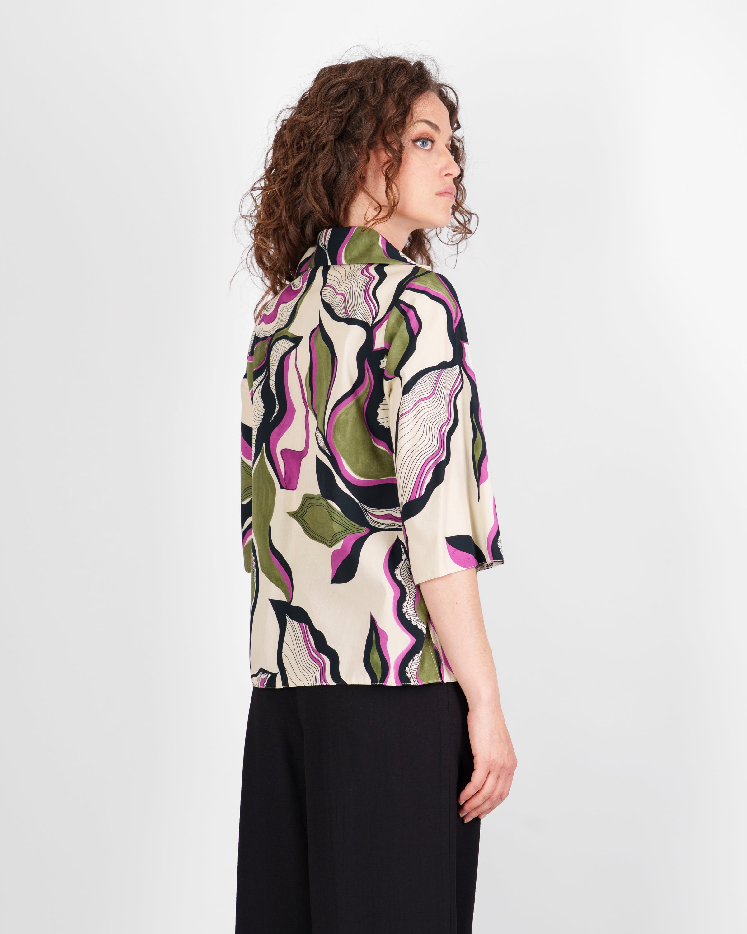 Blusa in viscosa con colletto DS 5803