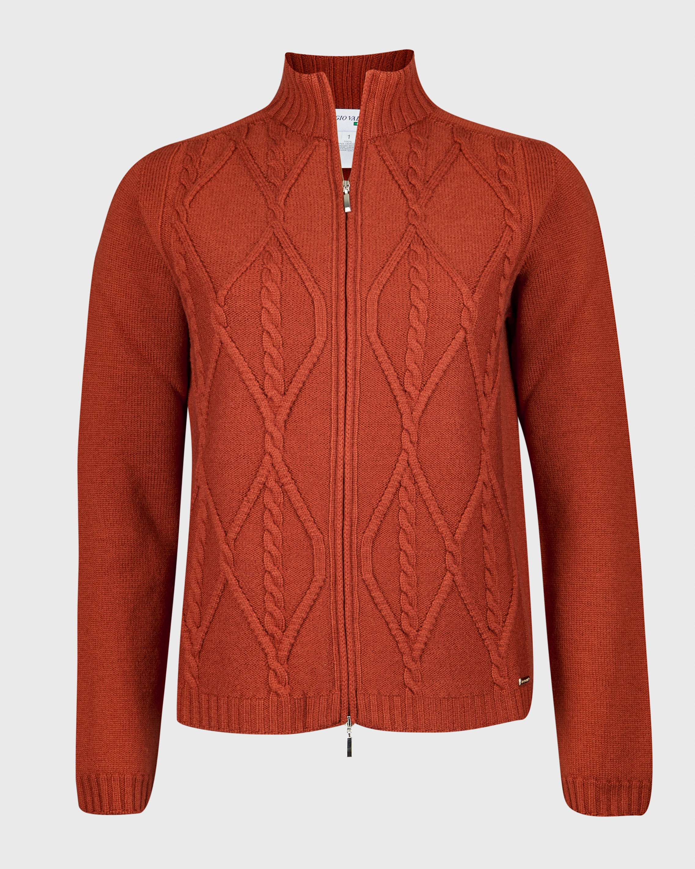 Giubbino lana zip losanghe e trecce CL1720