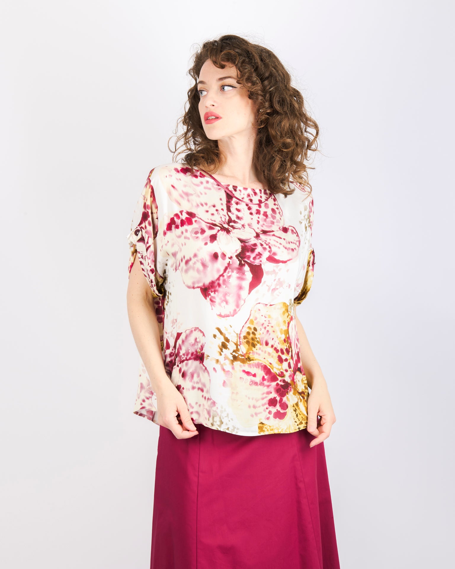 Blusa manica scesa SCARLATTO