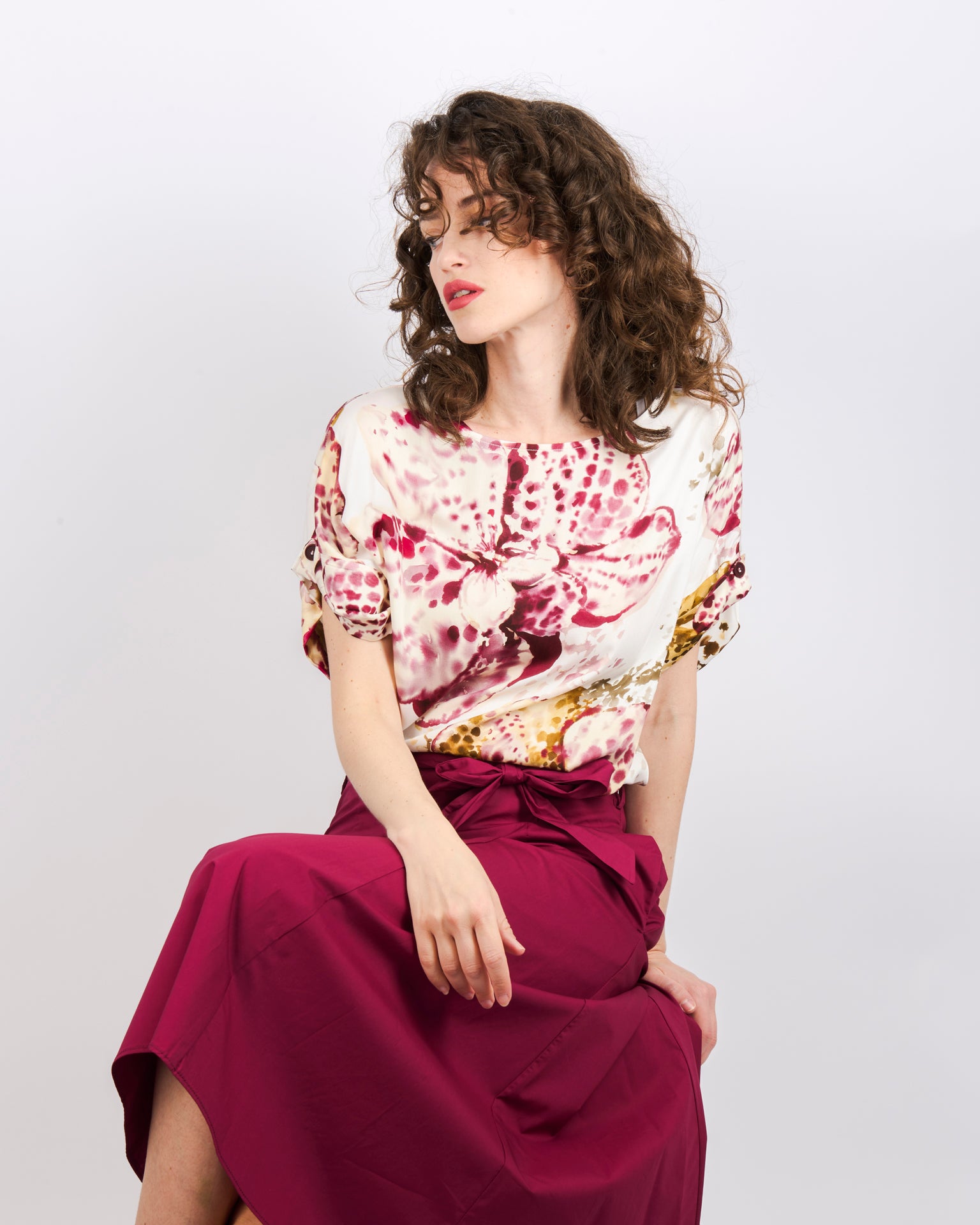 Blusa manica scesa SCARLATTO