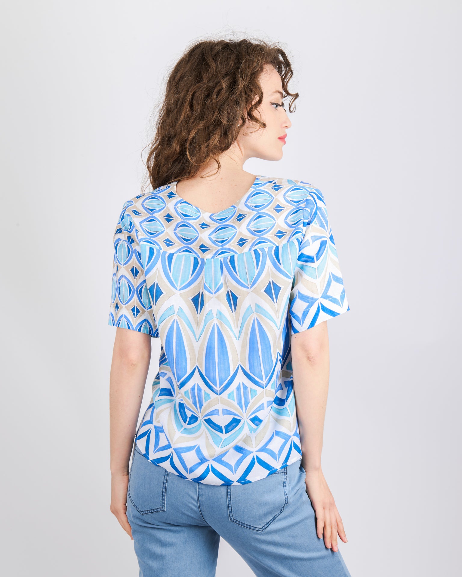 Casacca fantasia lino e viscosa 25-64M