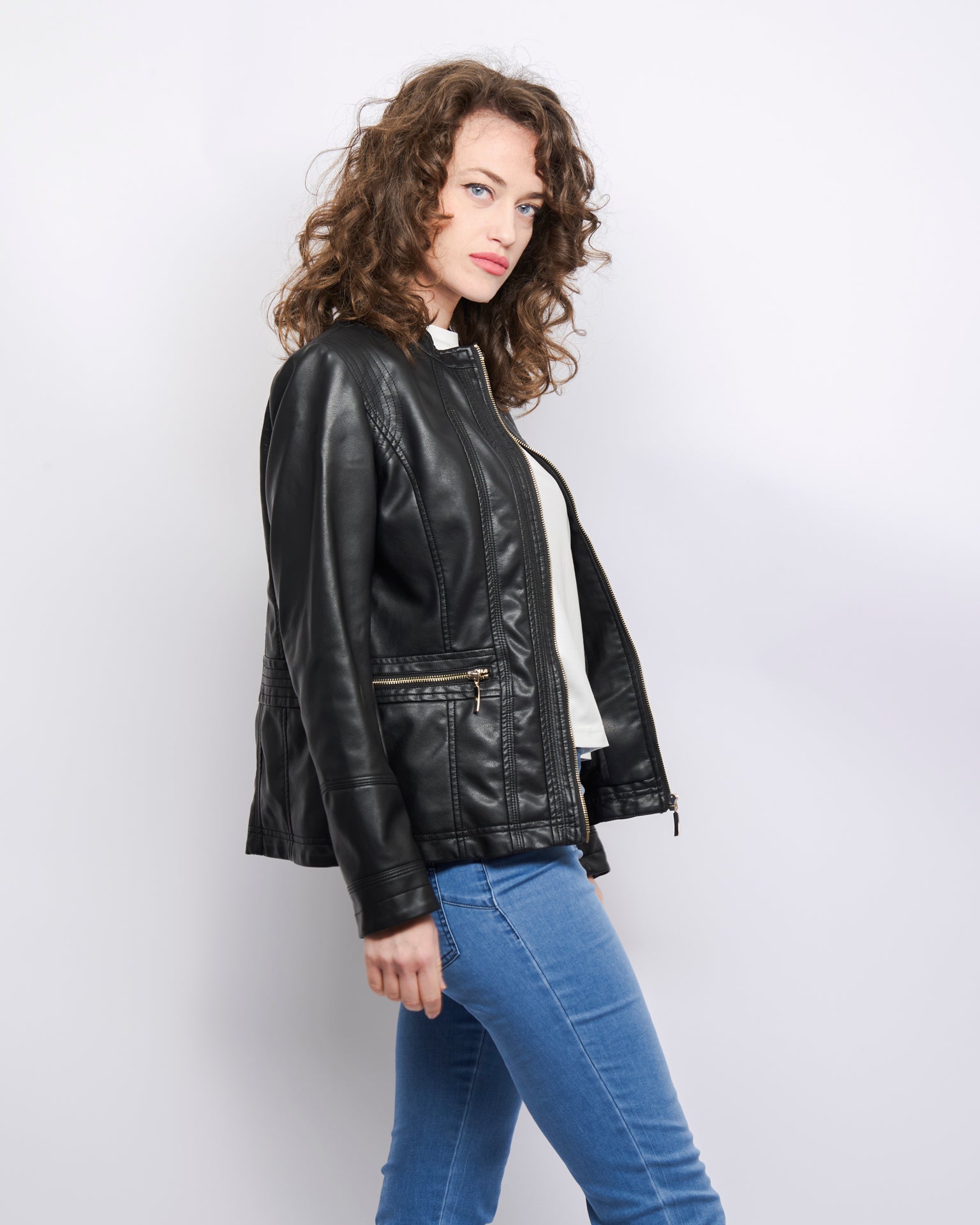 Giacca ecopelle zip WANDA