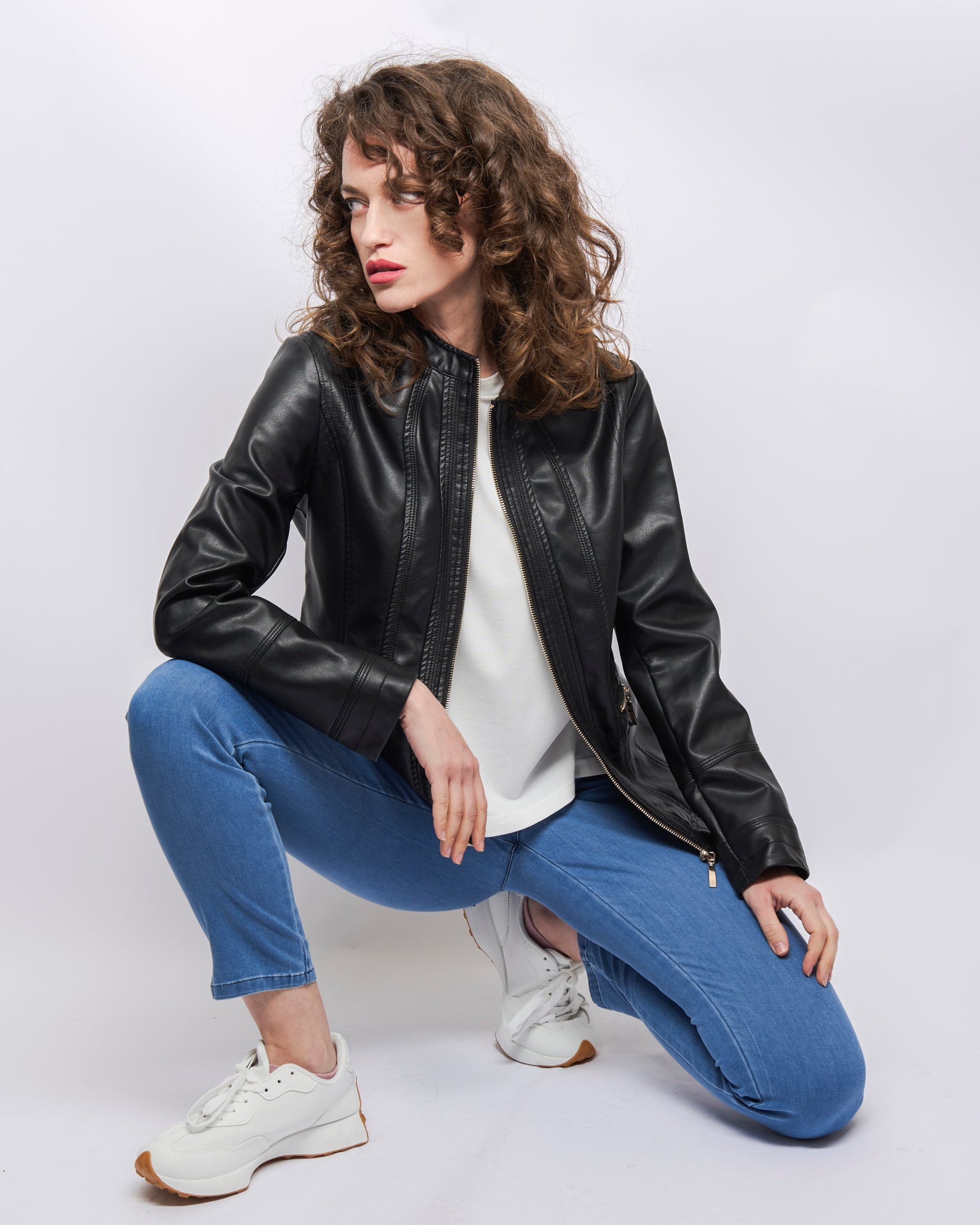 Giacca ecopelle zip WANDA