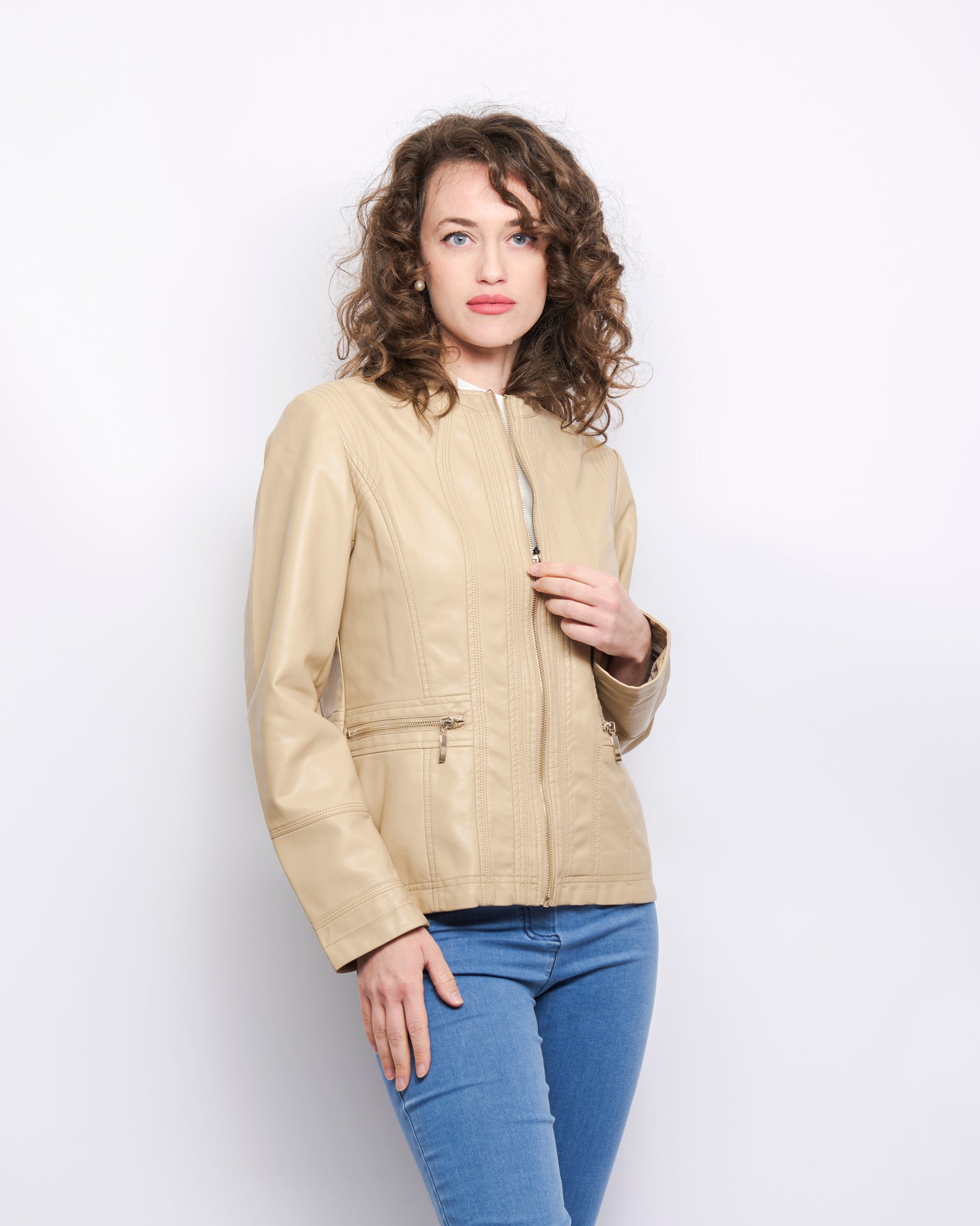 Giacca ecopelle zip WANDA