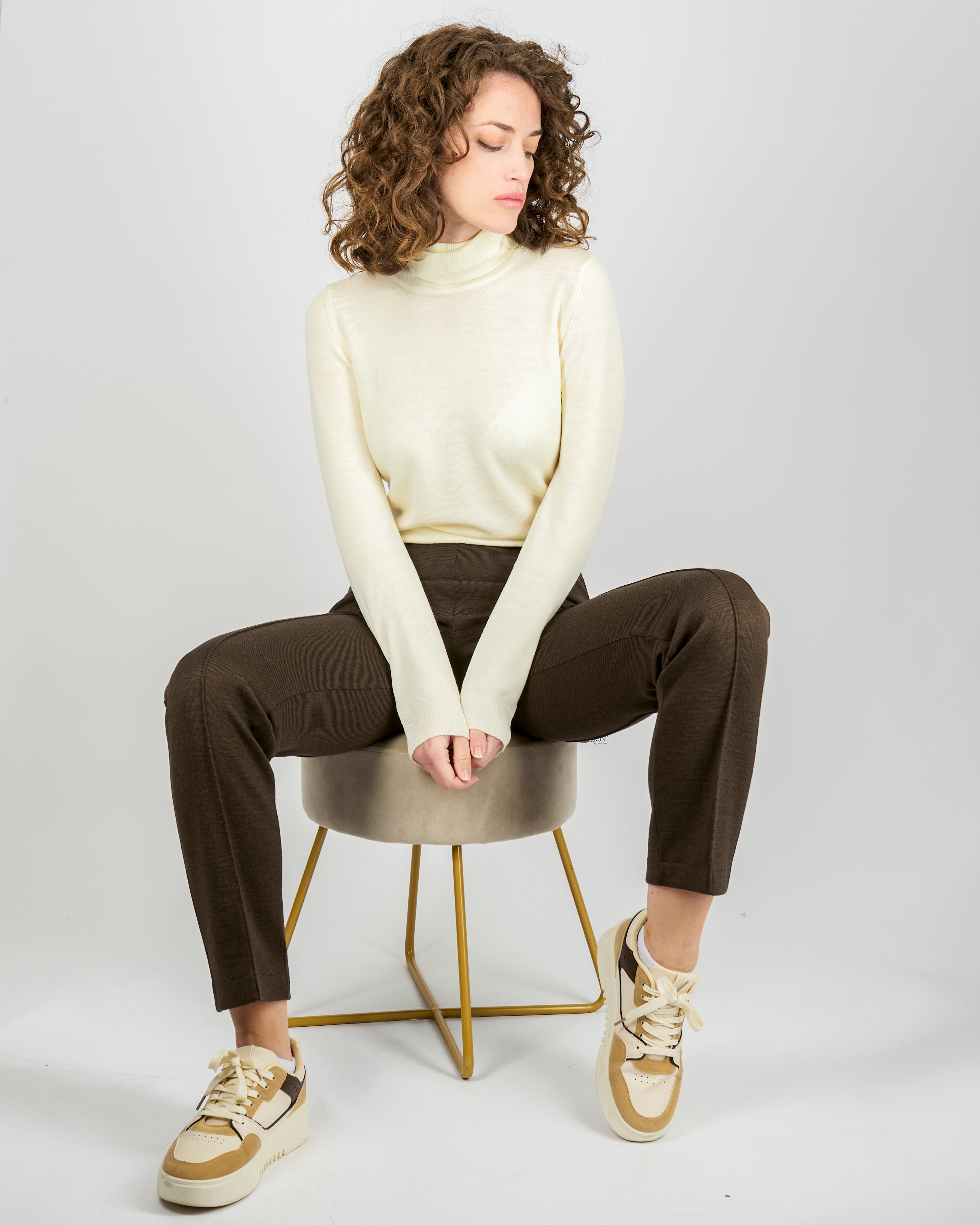 Pantalone lana elastico in vita 6626