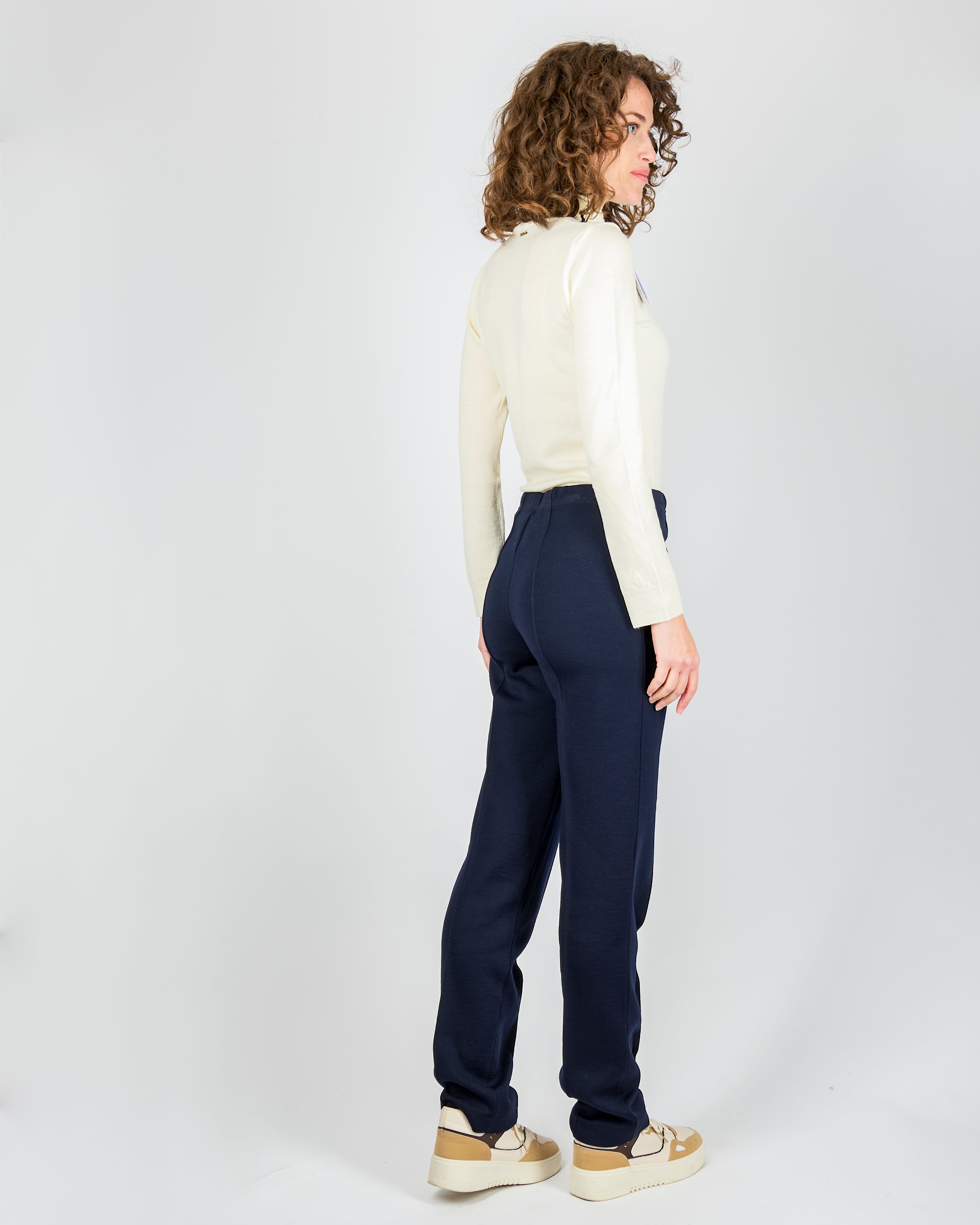 Pantalone lana elastico in vita 6626