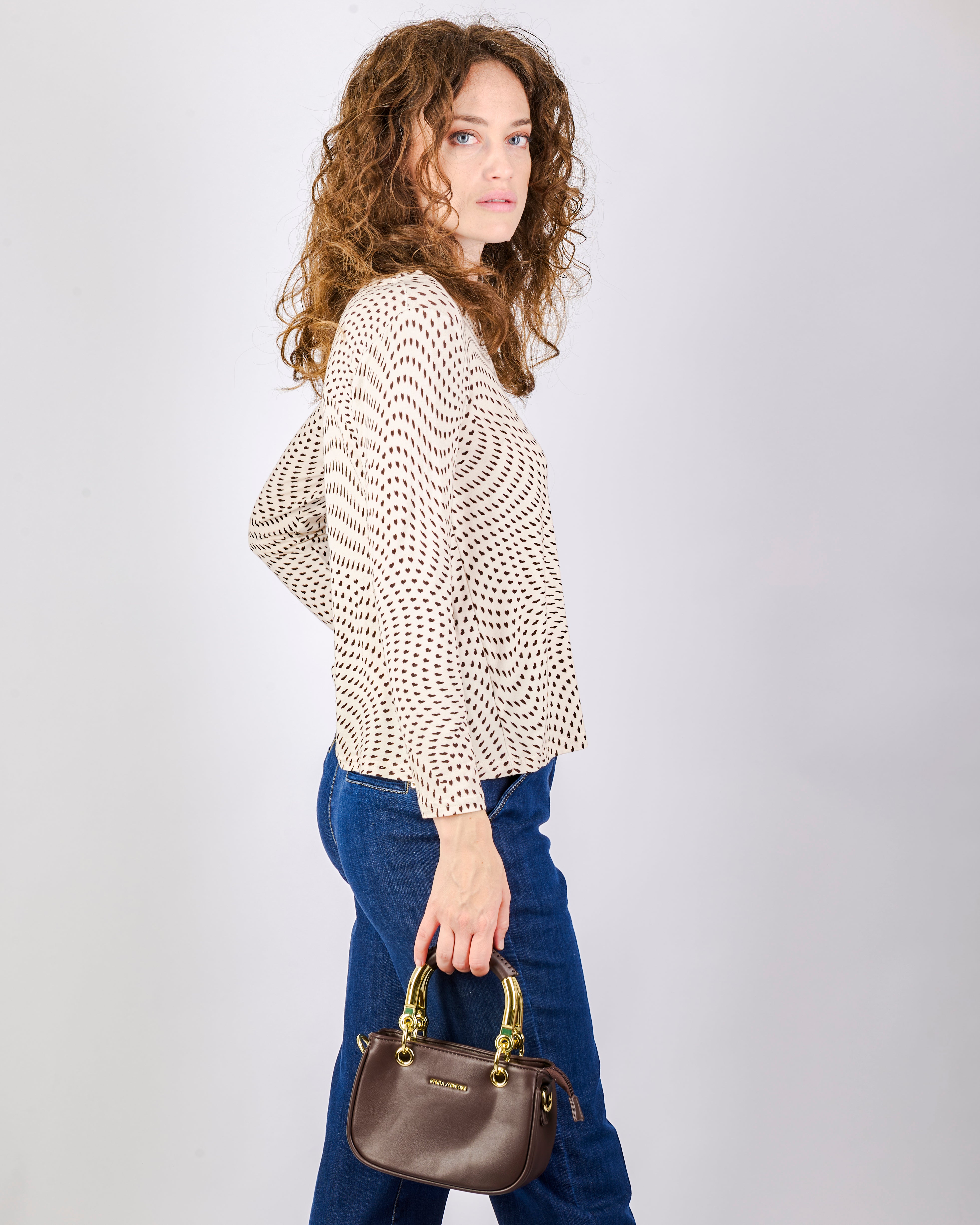 Maglia girocollo in jersey fantasia 25-550