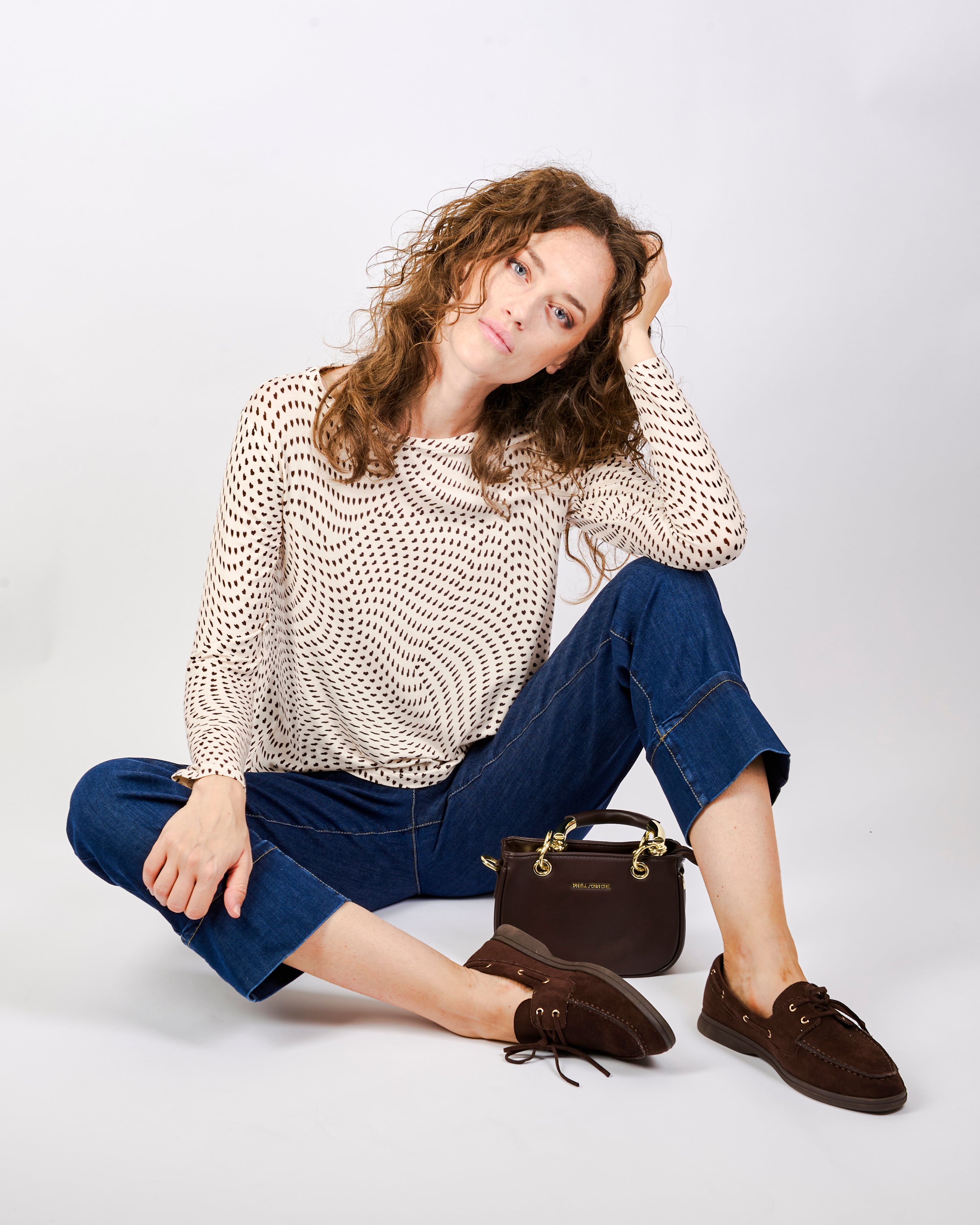 Maglia girocollo in jersey fantasia 25-550