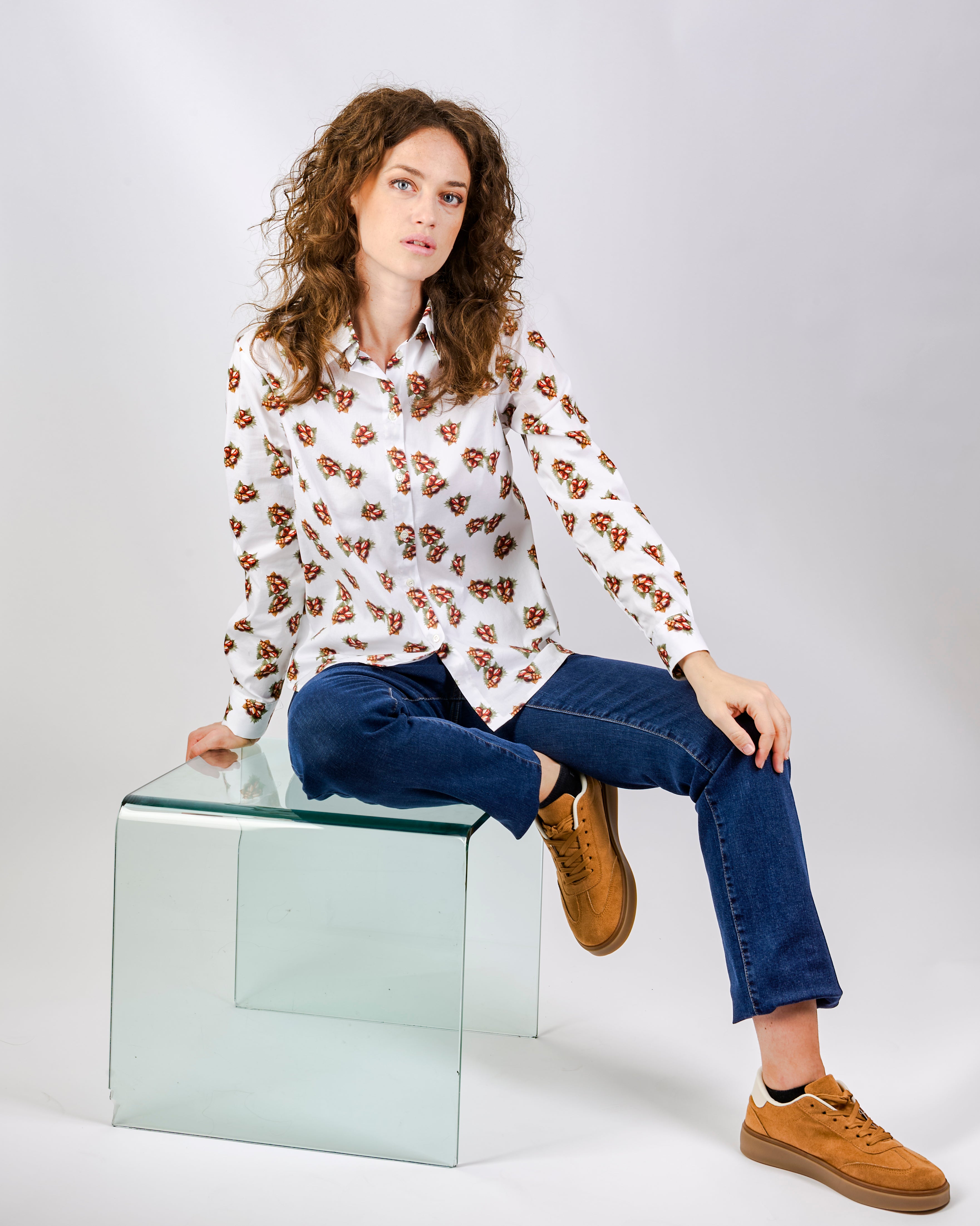 Camicia in cotone fantasia CASTAGNE