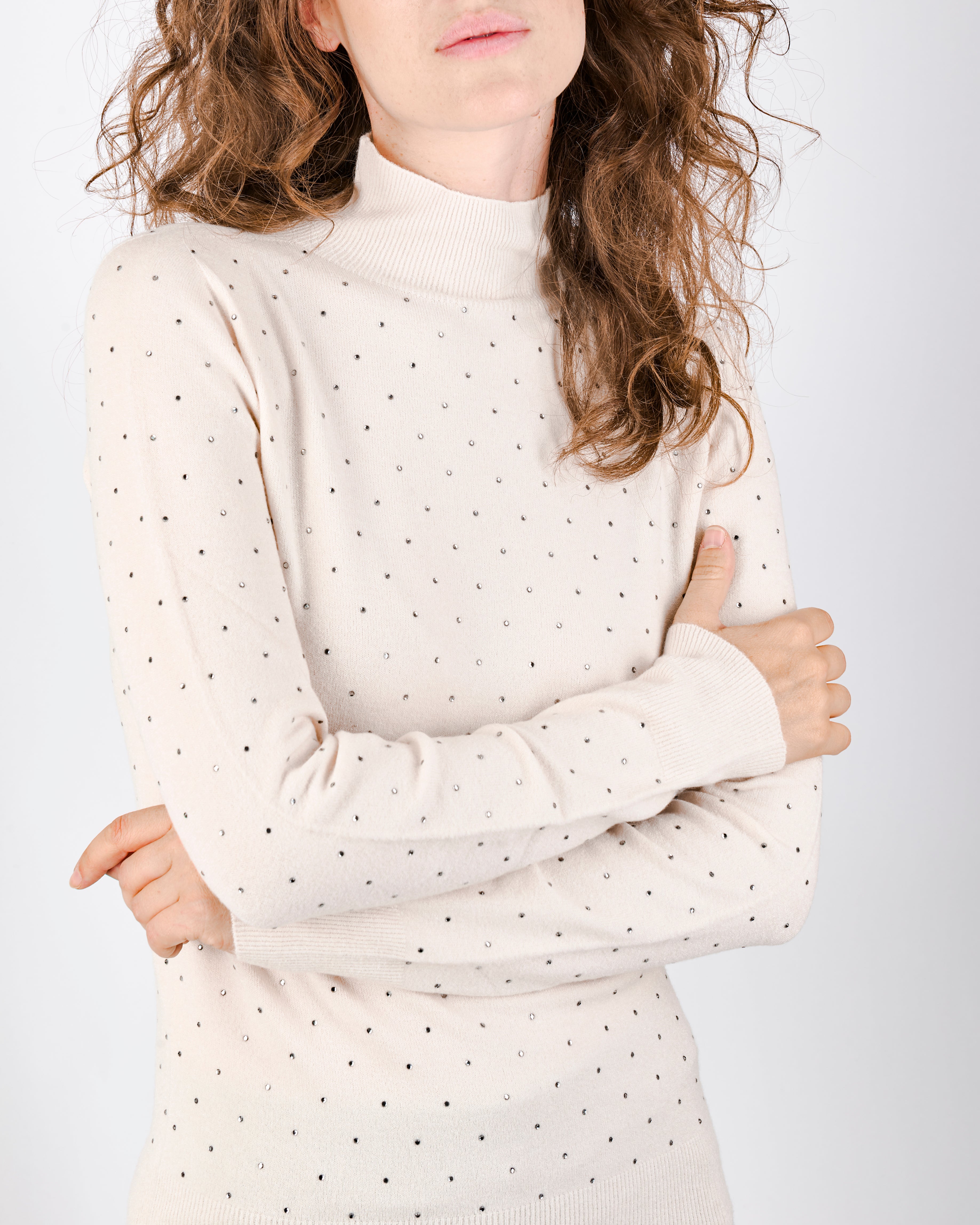 Maglia mezzo collo punti luce all over PA9043