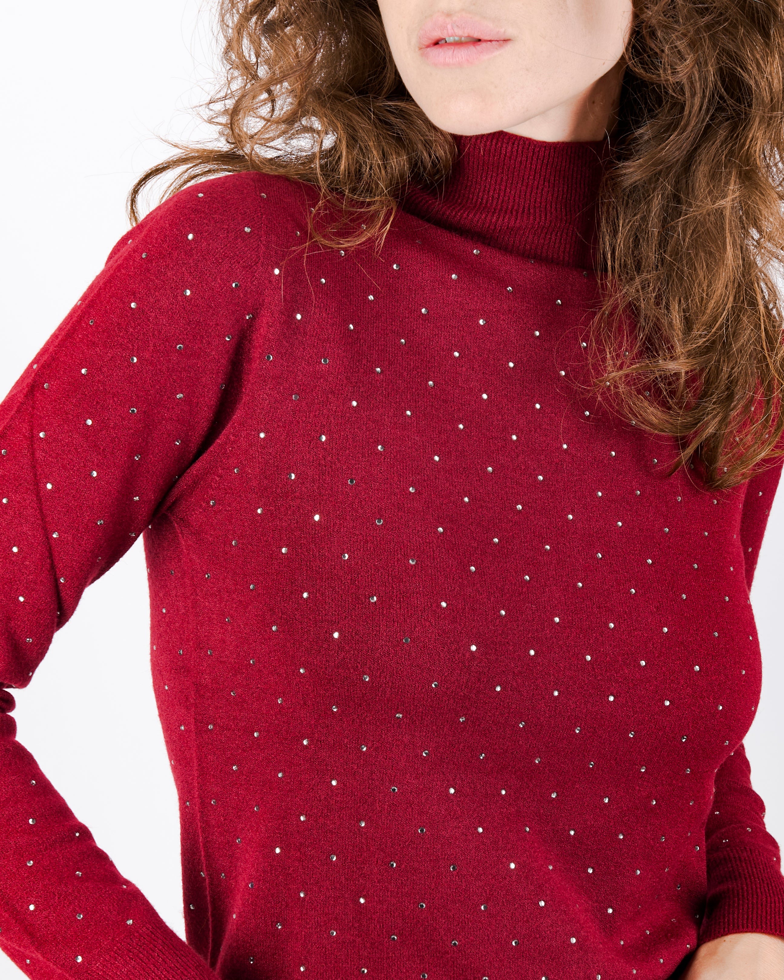 Maglia mezzo collo punti luce all over PA9043