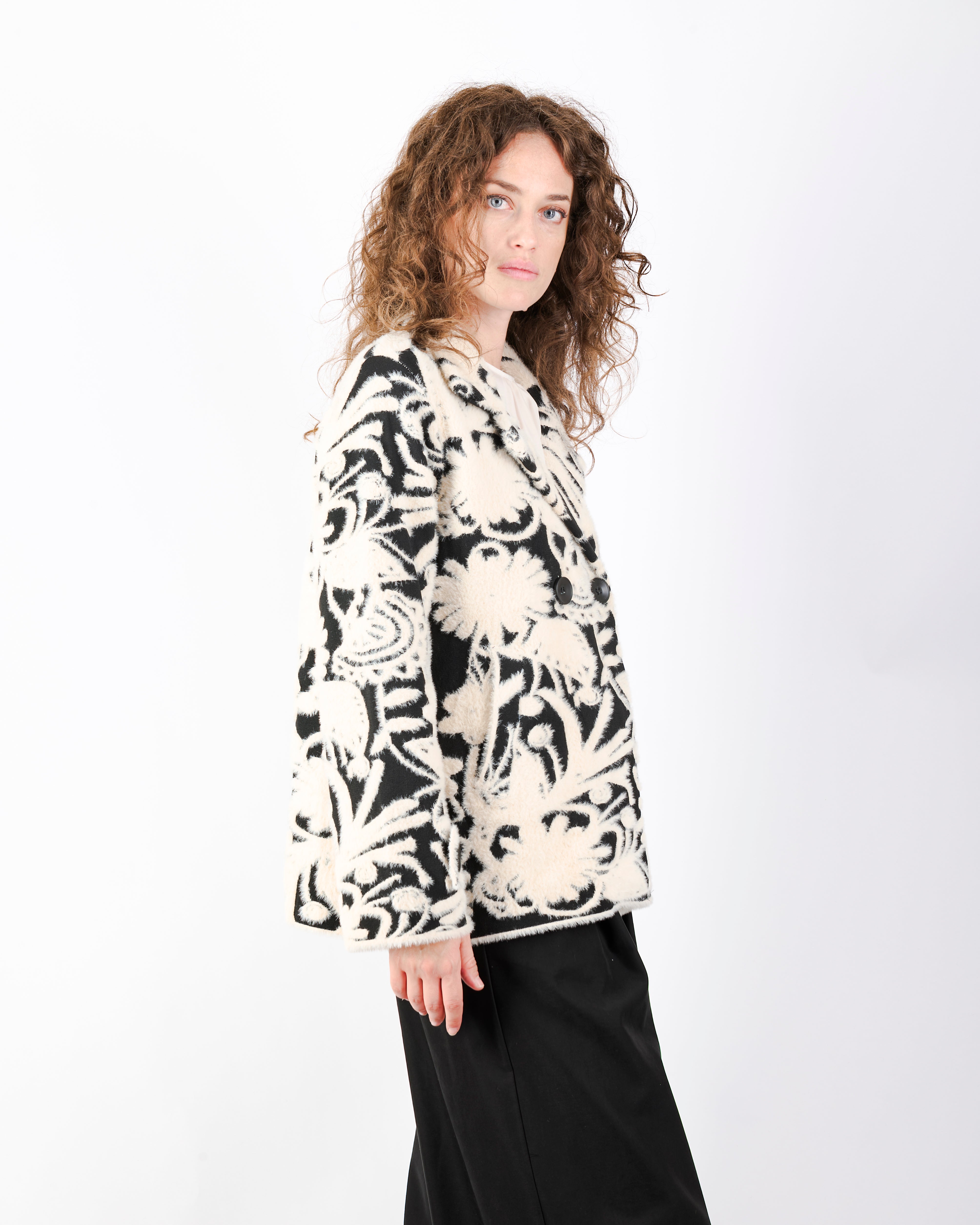 Giacca cappotto doppio petto jaquard 2610