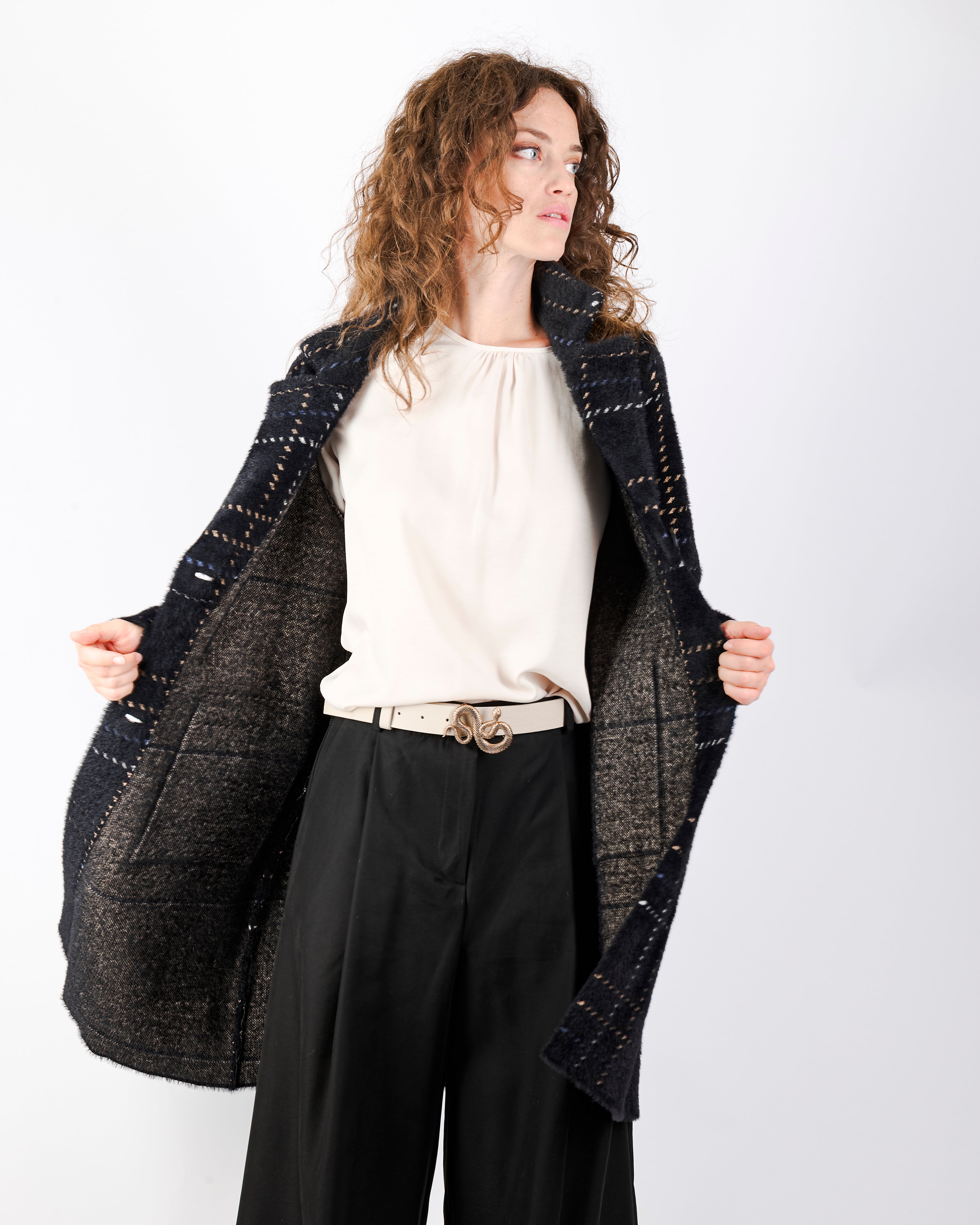 Cappotto scozzese con tasche 2621