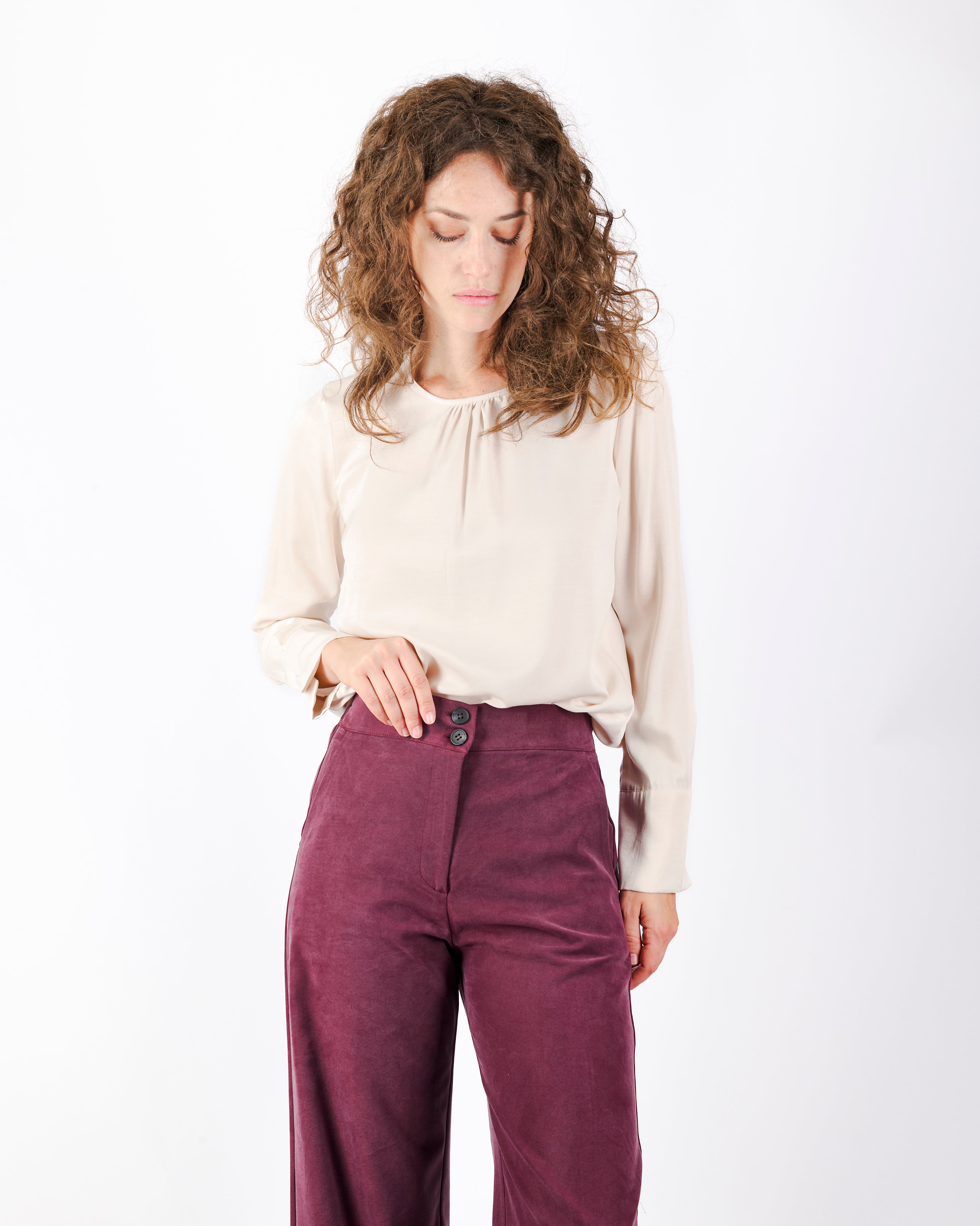 Pantalone in cupro largo soft PA 790
