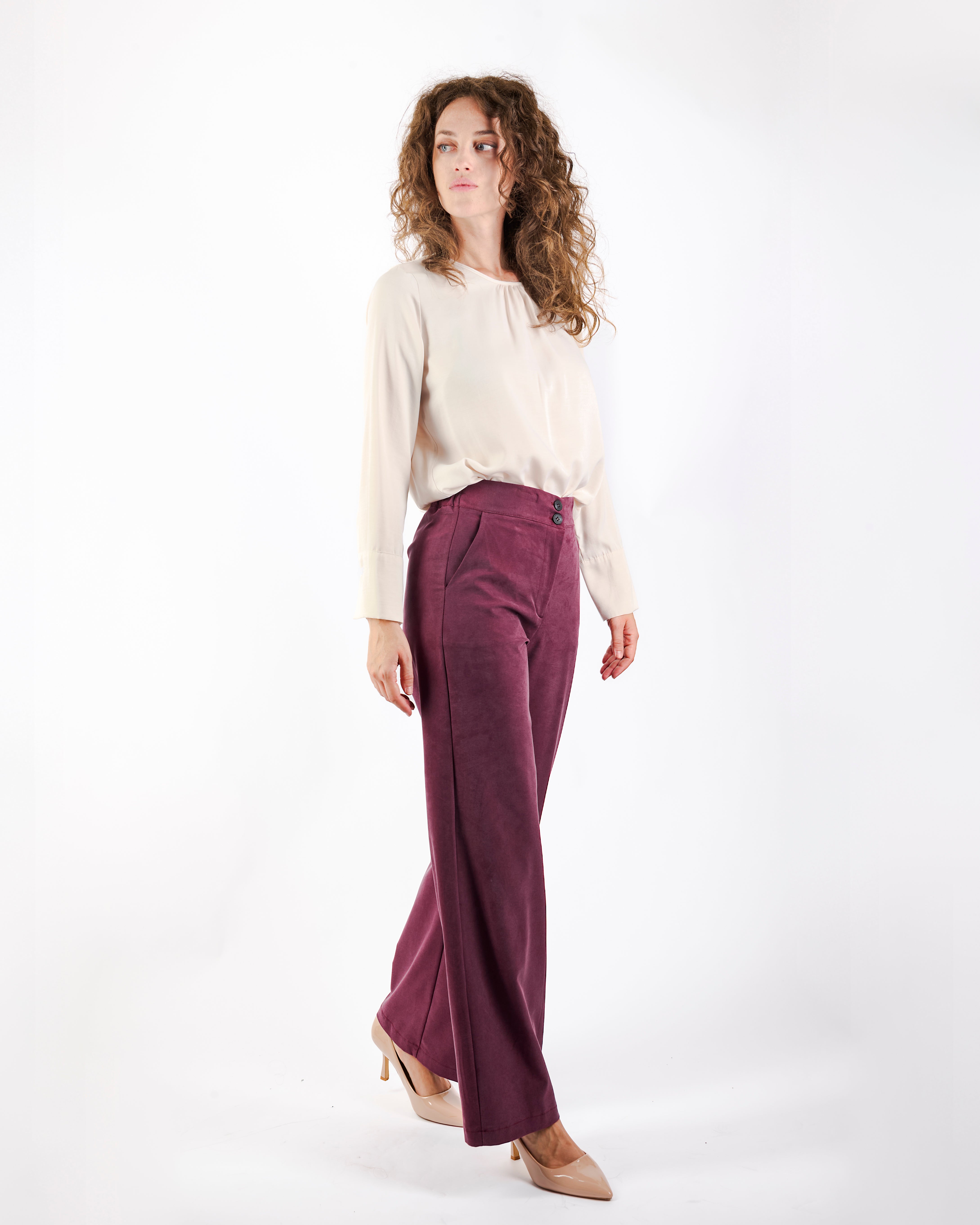 Pantalone in cupro largo soft PA 790