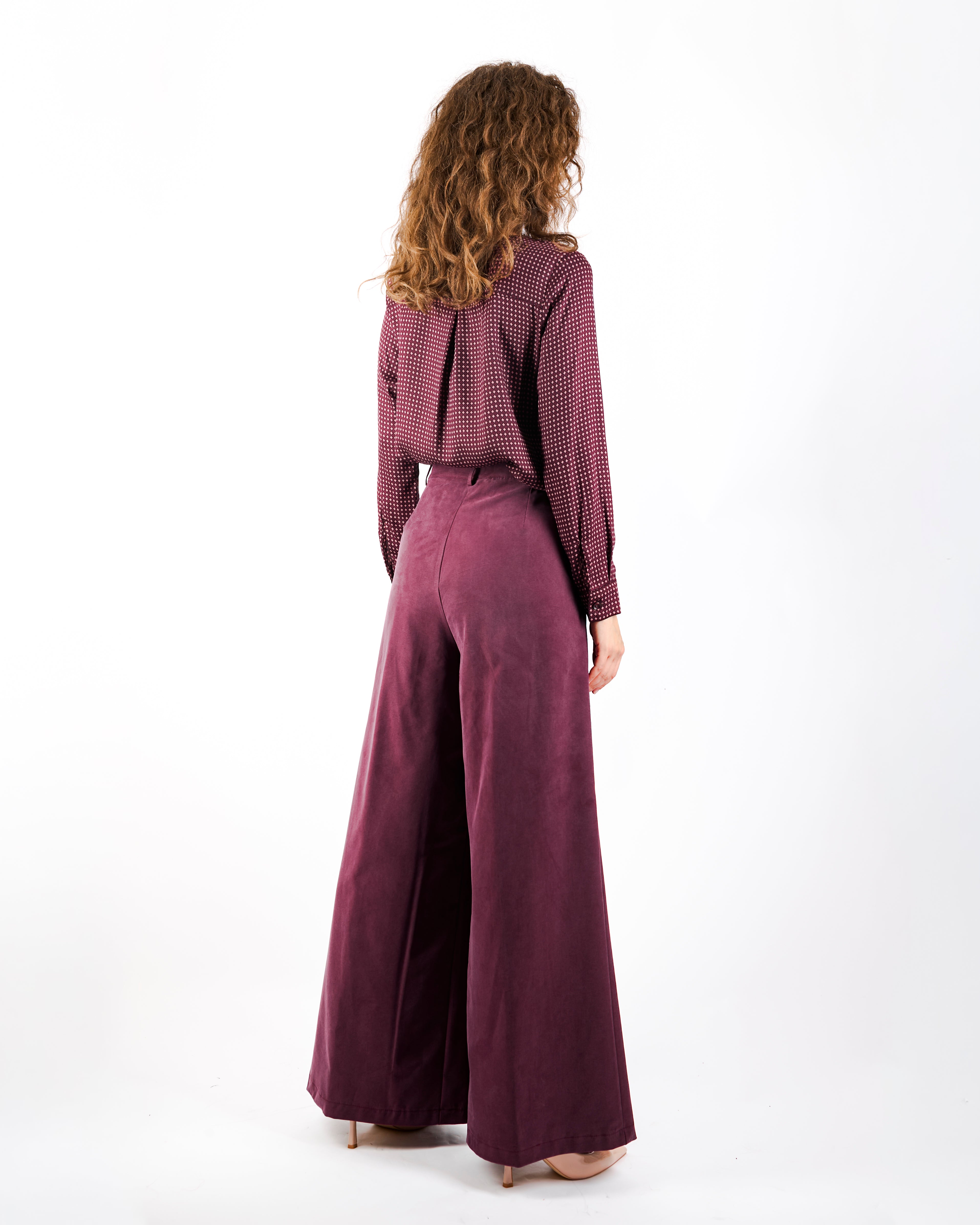 Pantalone con pence palazzo cupro soft PA 778