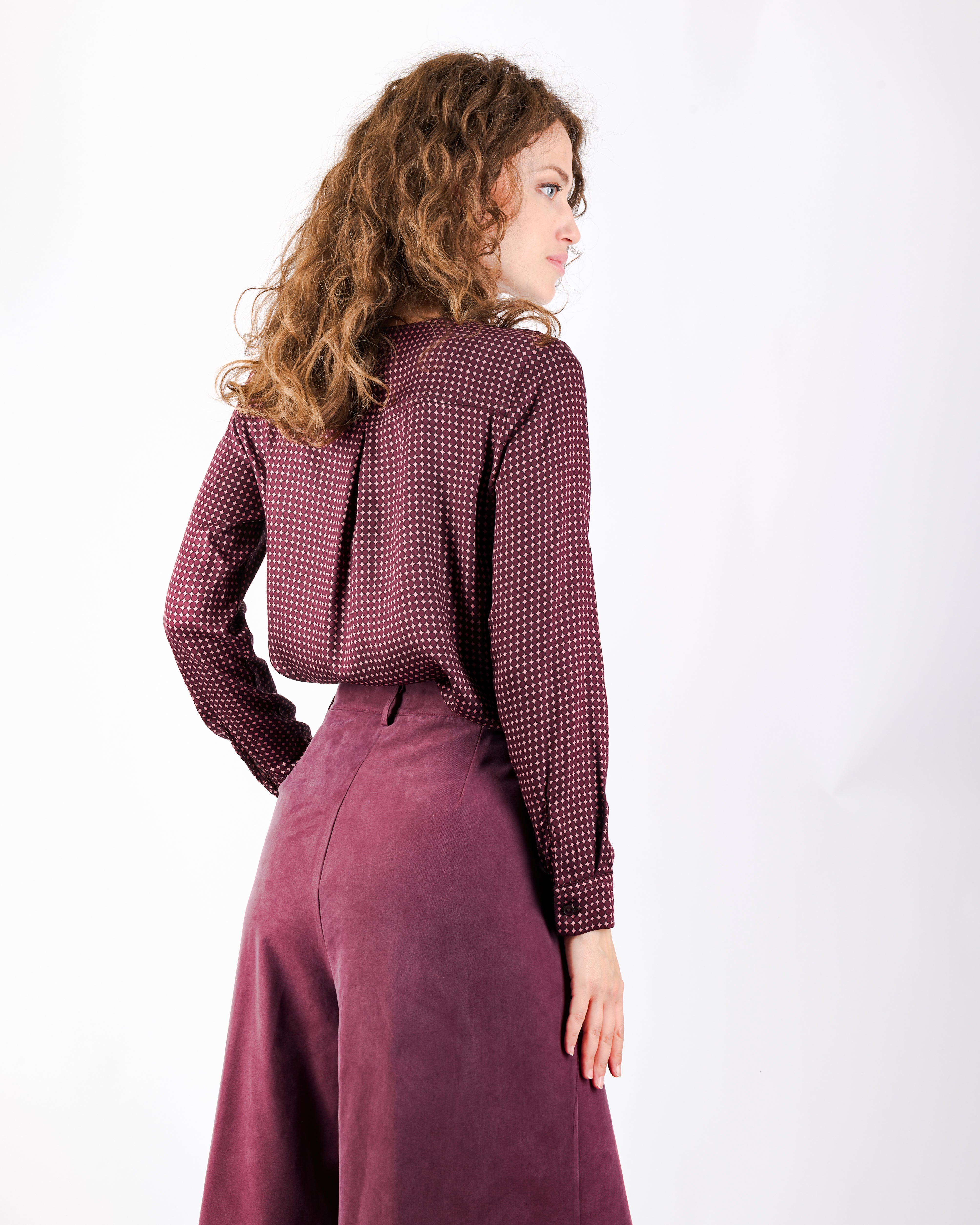 Pantalone con pence palazzo cupro soft PA 778