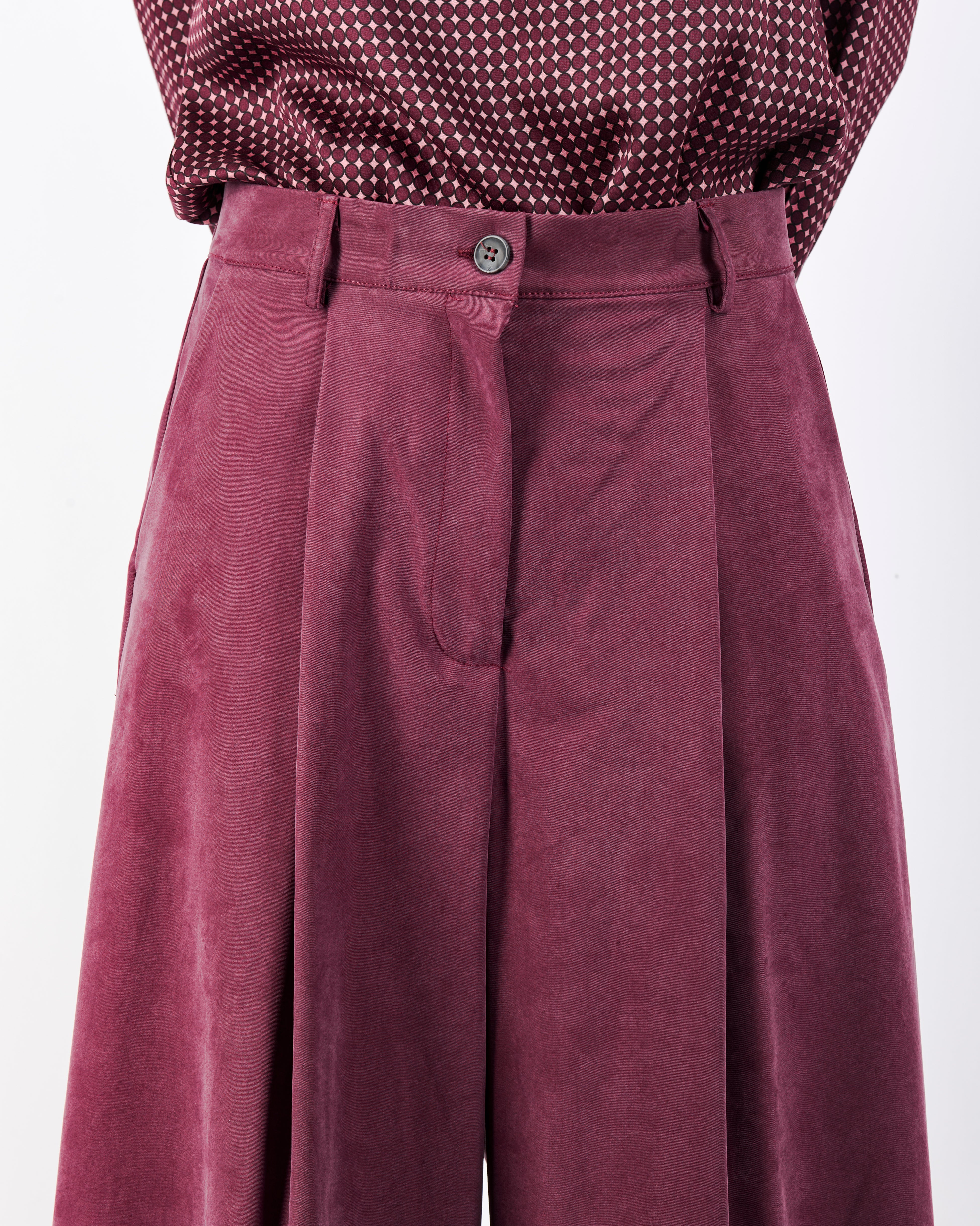 Pantalone con pence palazzo cupro soft PA 778