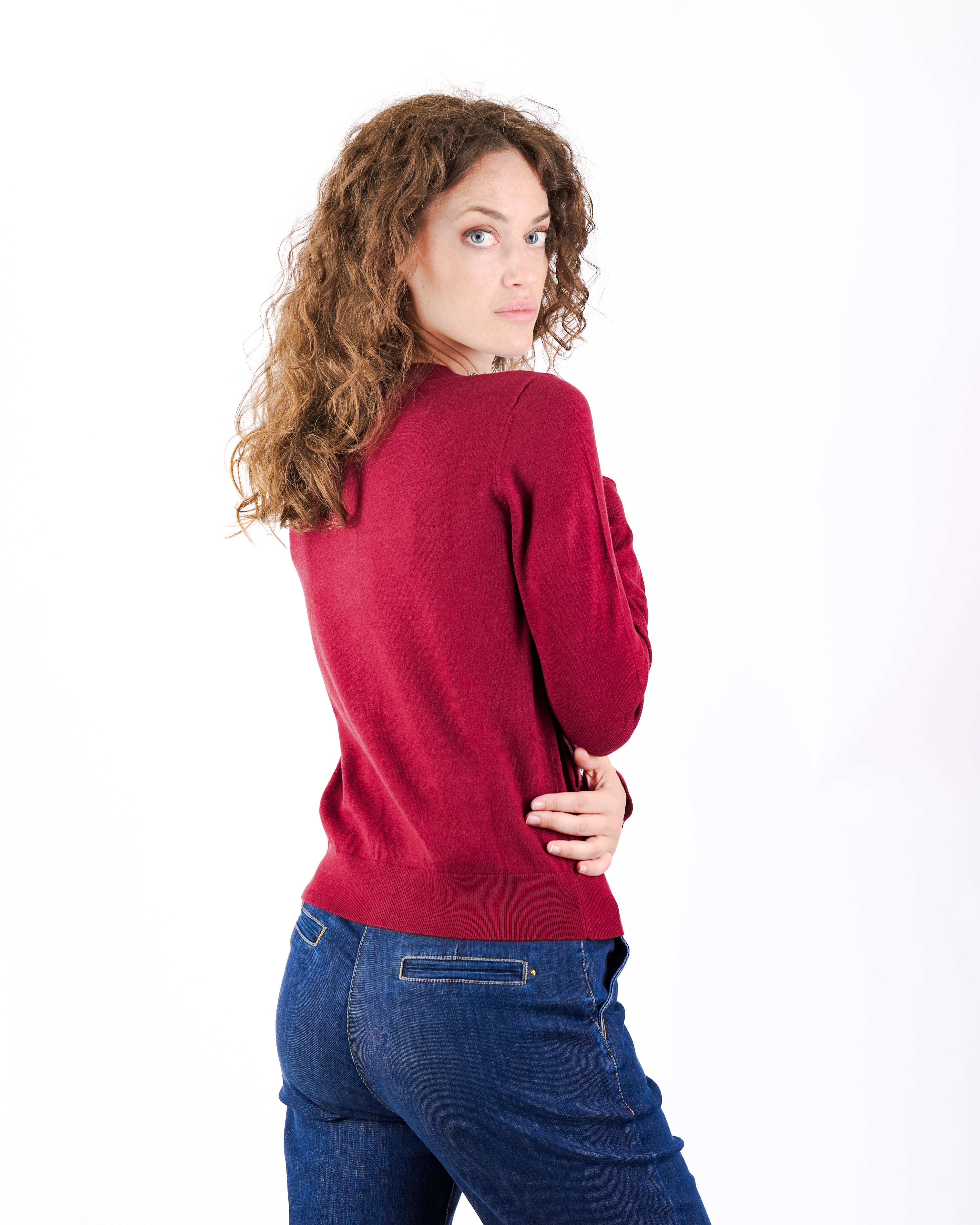 Maglia Chanel leggera strass collo e tasche W3055