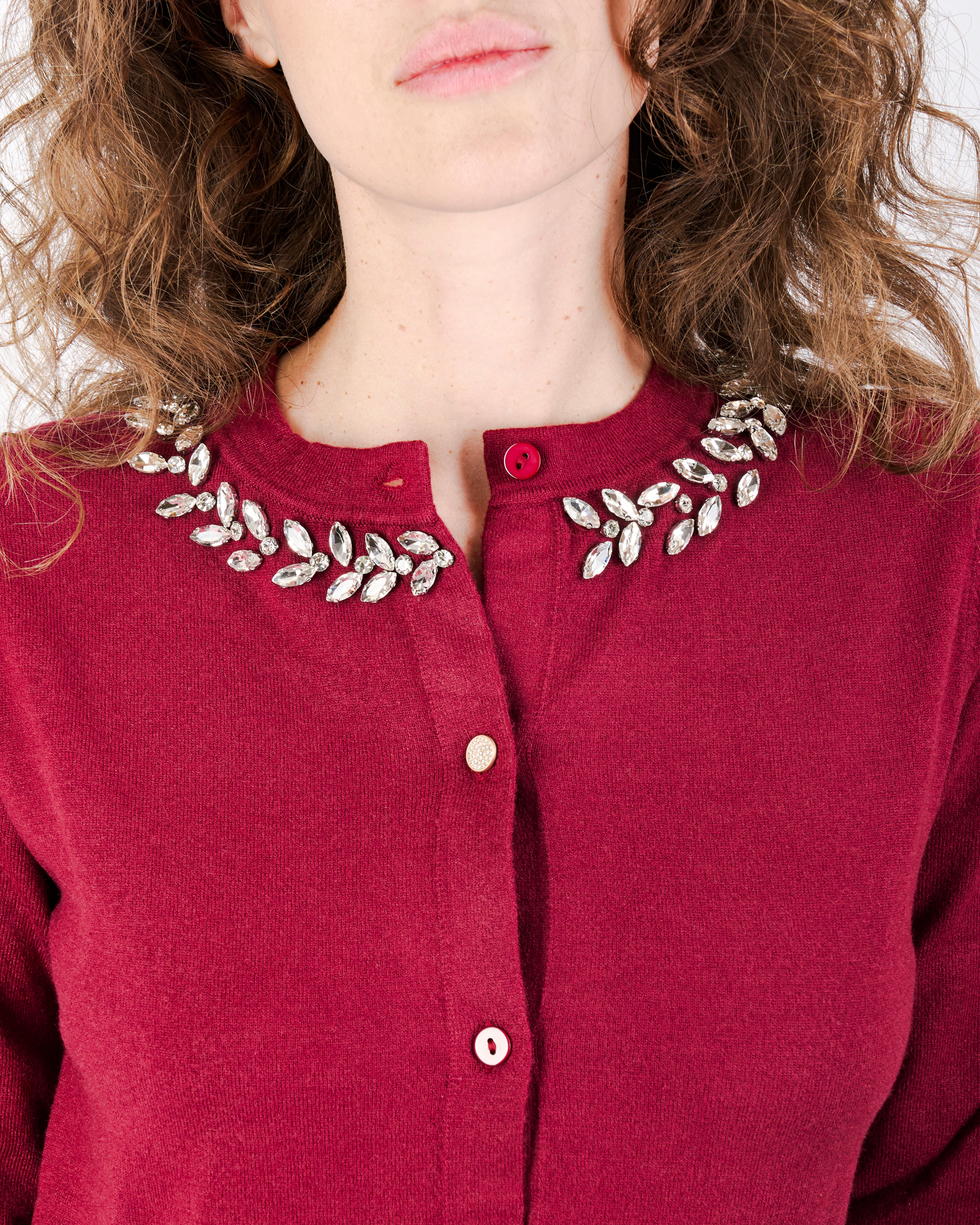 Maglia Chanel leggera strass collo e tasche W3055