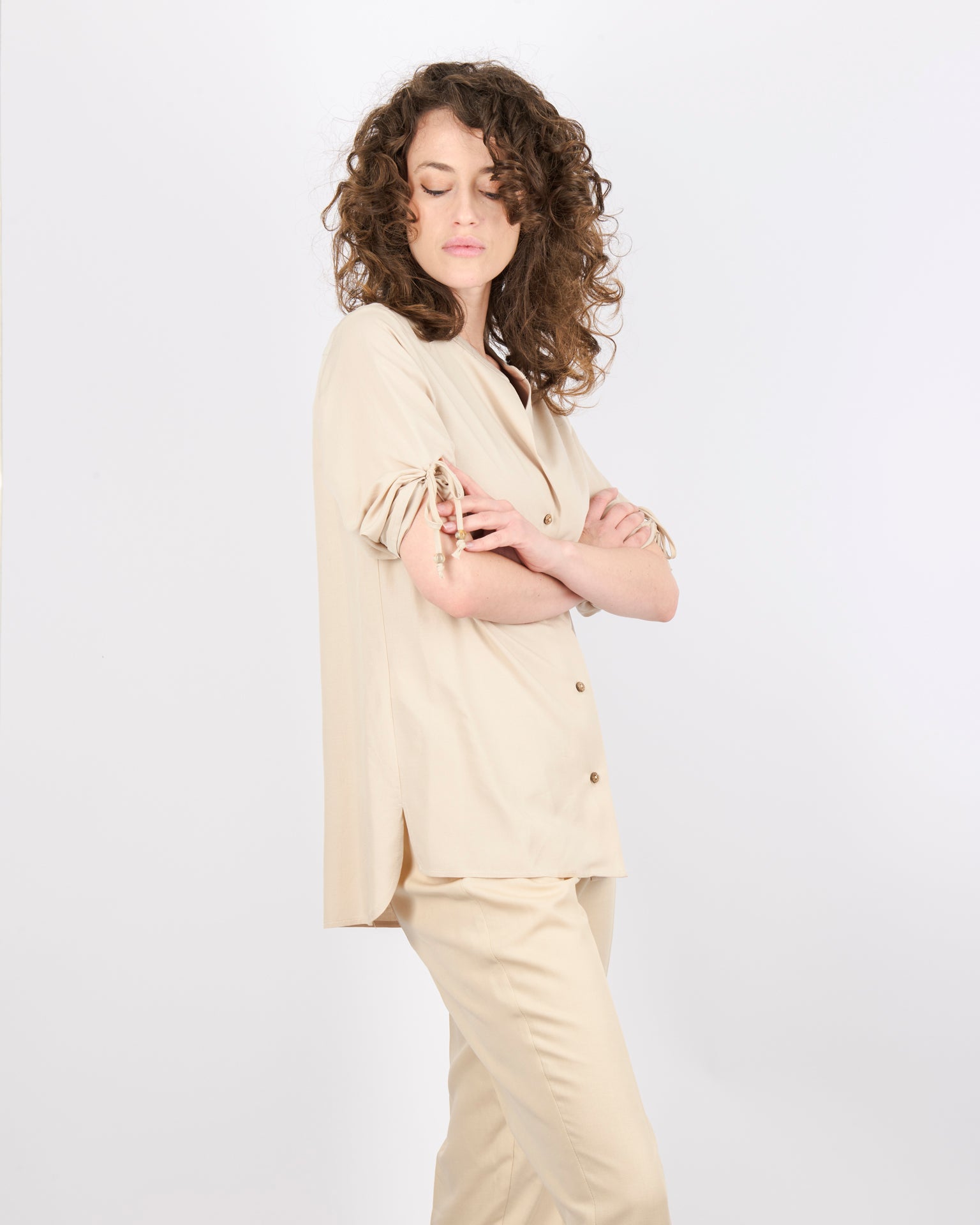 Camicia con fiocchetti lino LIVELLA