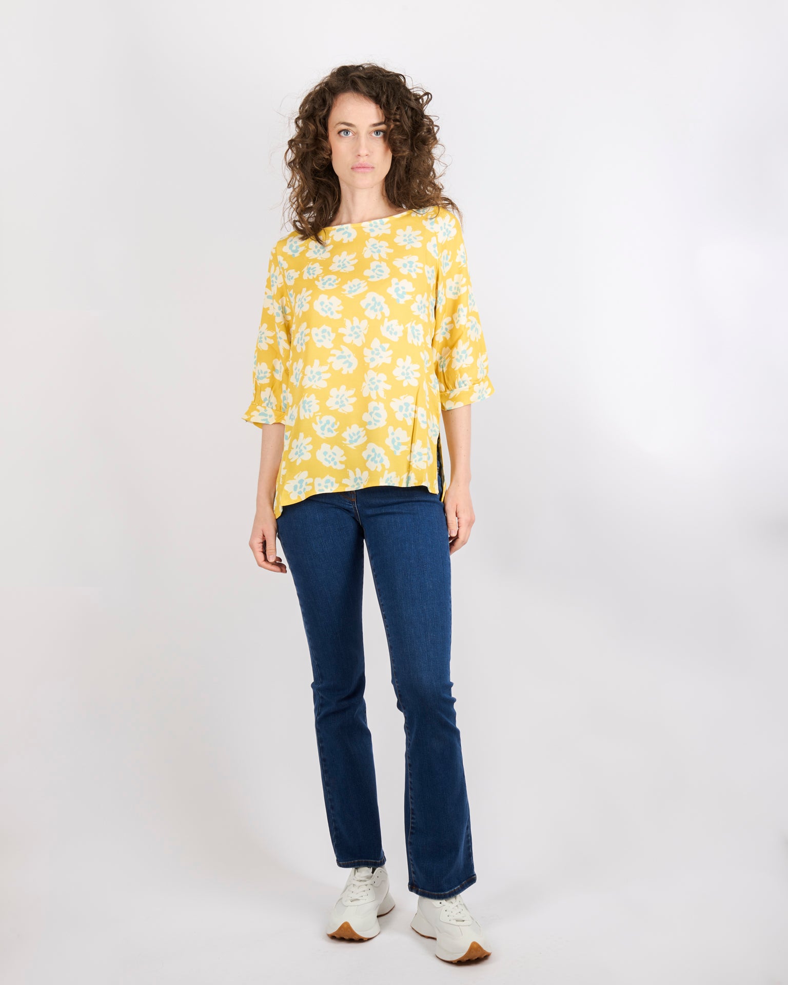 Maglia 3/4 viscosa fiori SIL145
