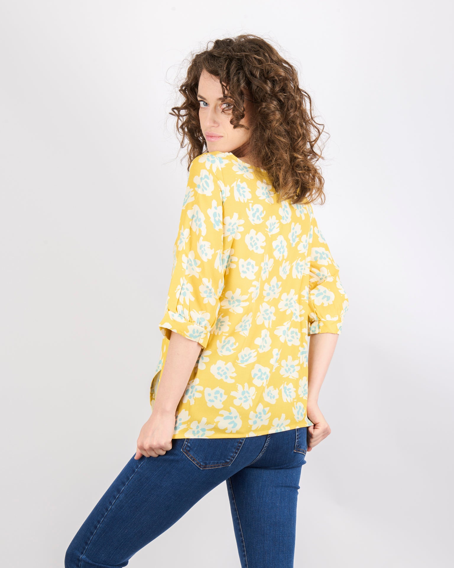 Maglia 3/4 viscosa fiori SIL145