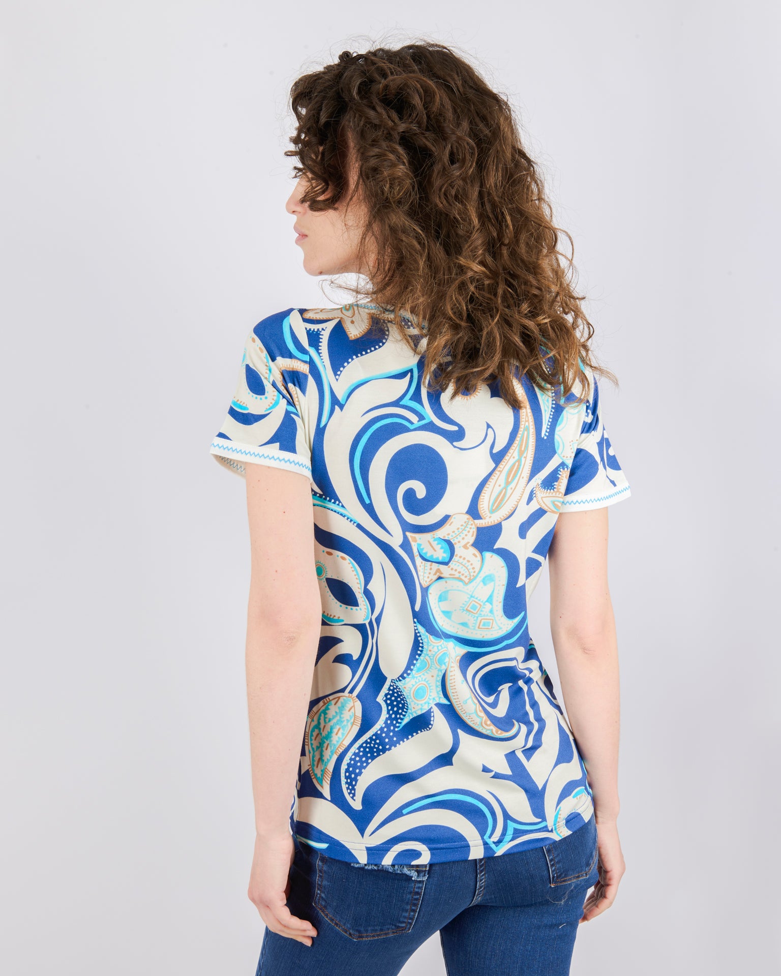 Maglia giro viscosa impuntura SIL169