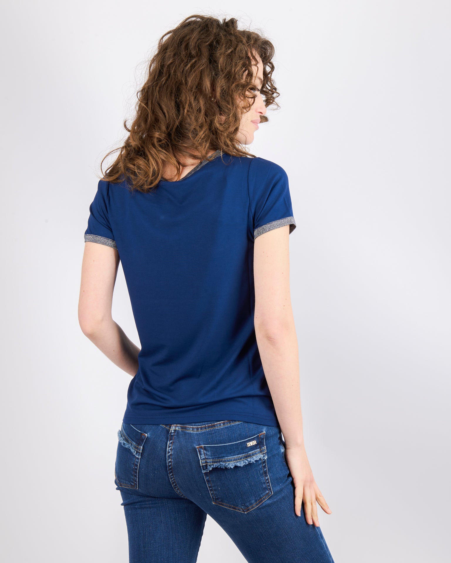 Maglia basic bordi lurex SIL171