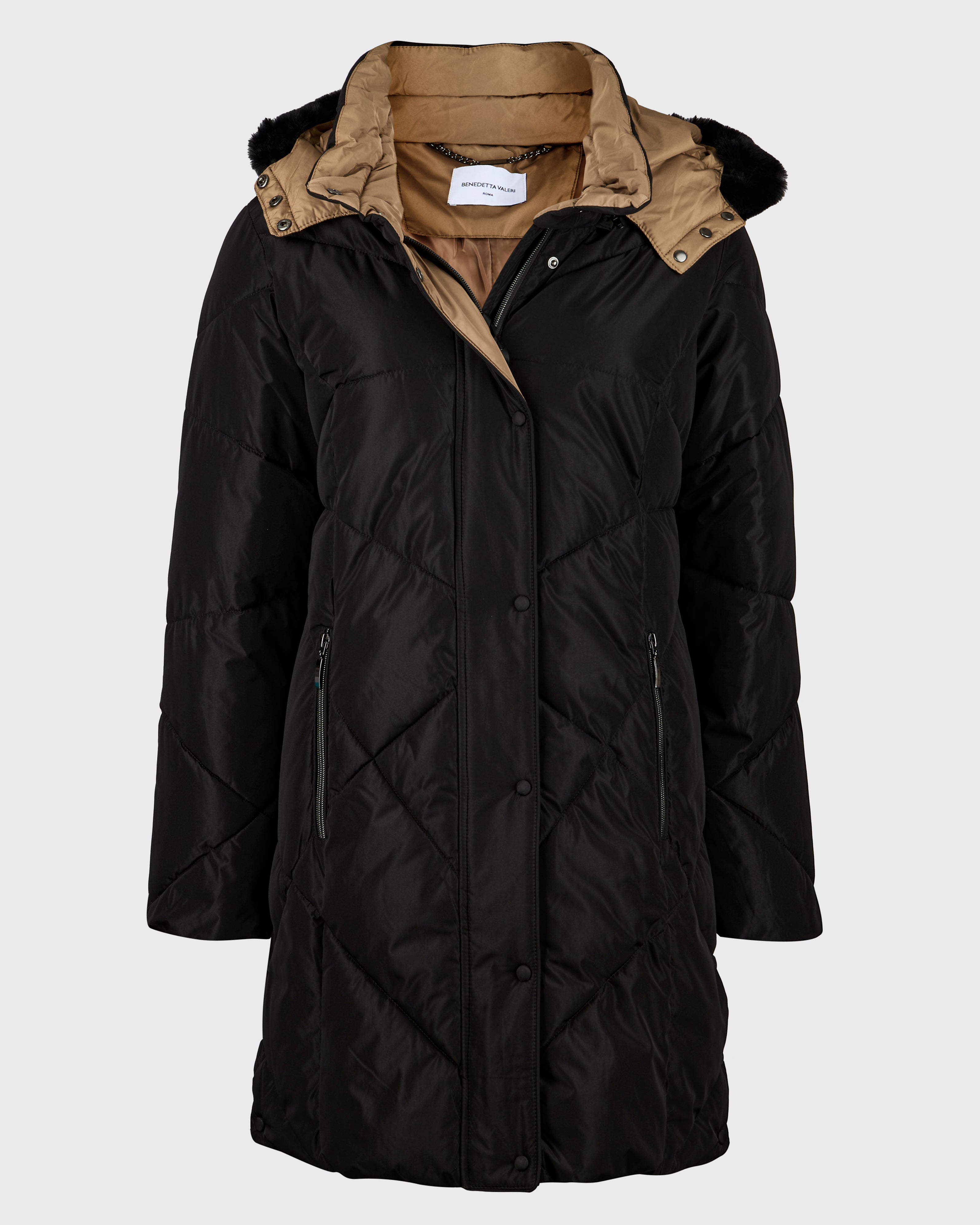 Piumino zip e bottoni collo staccabile ANASTASIA