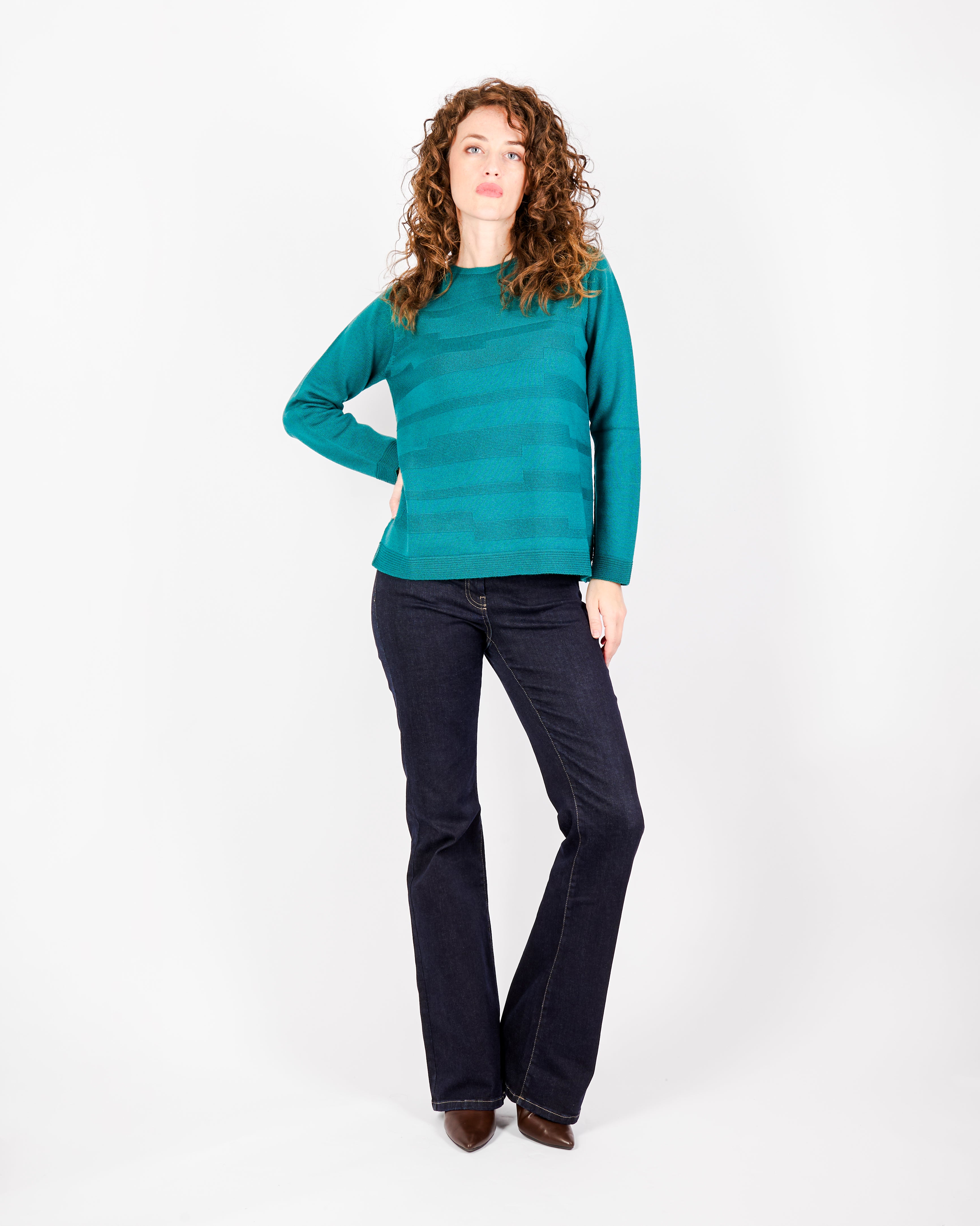 Maglia giro pura lana links avanti Z 9524