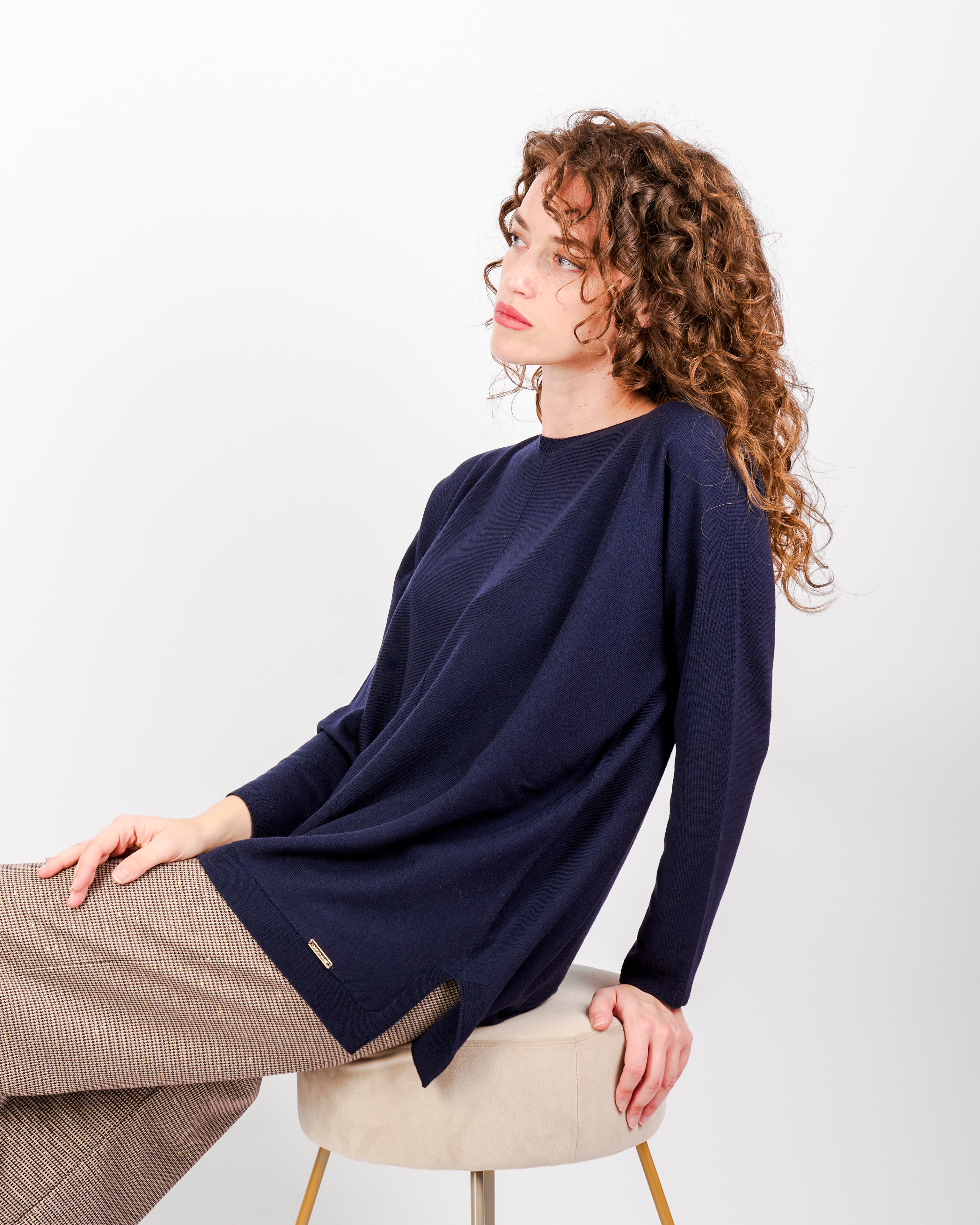 Maglia scatola over pura lana Z9509