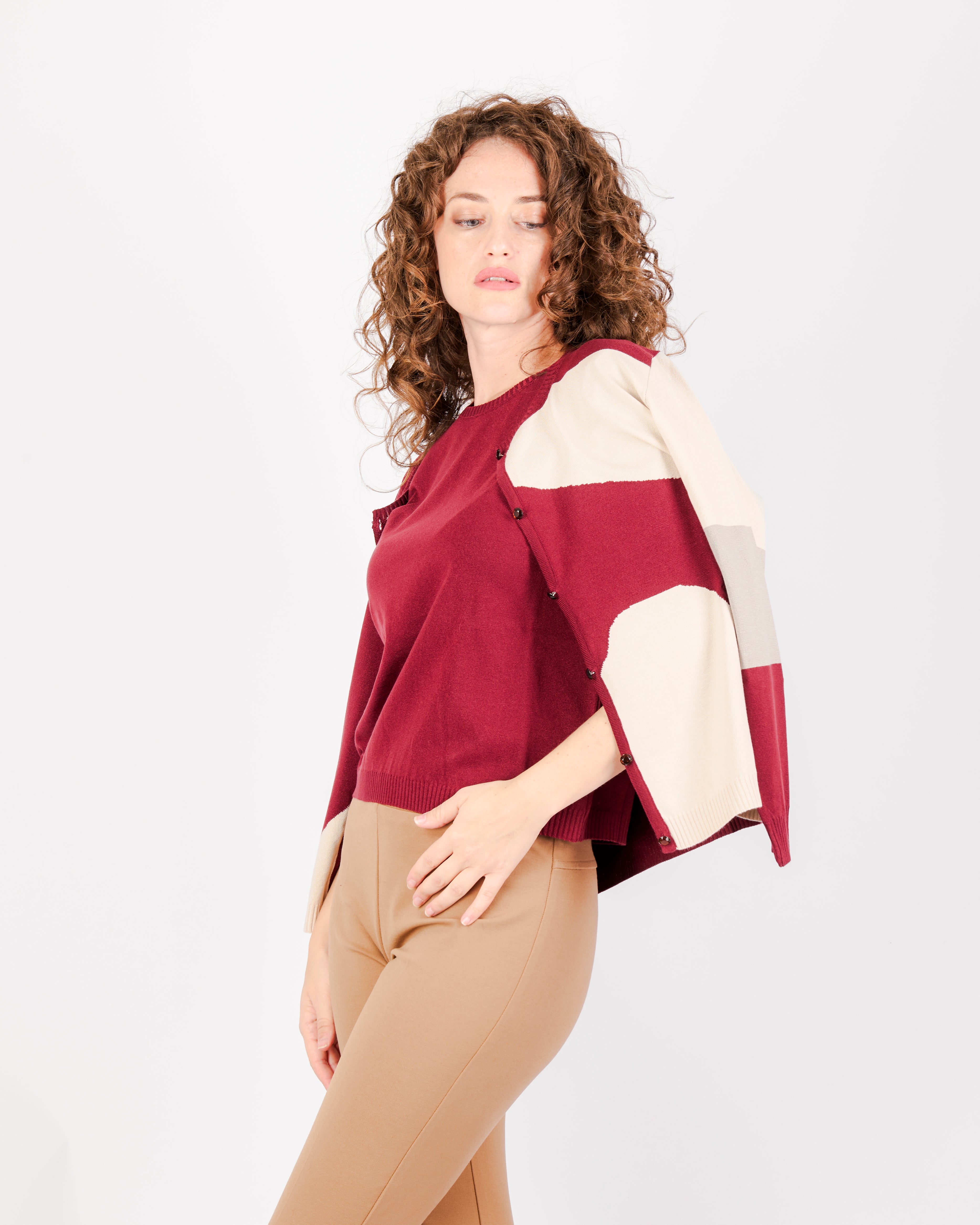 Twinset con giacca intarsio TWIN1969