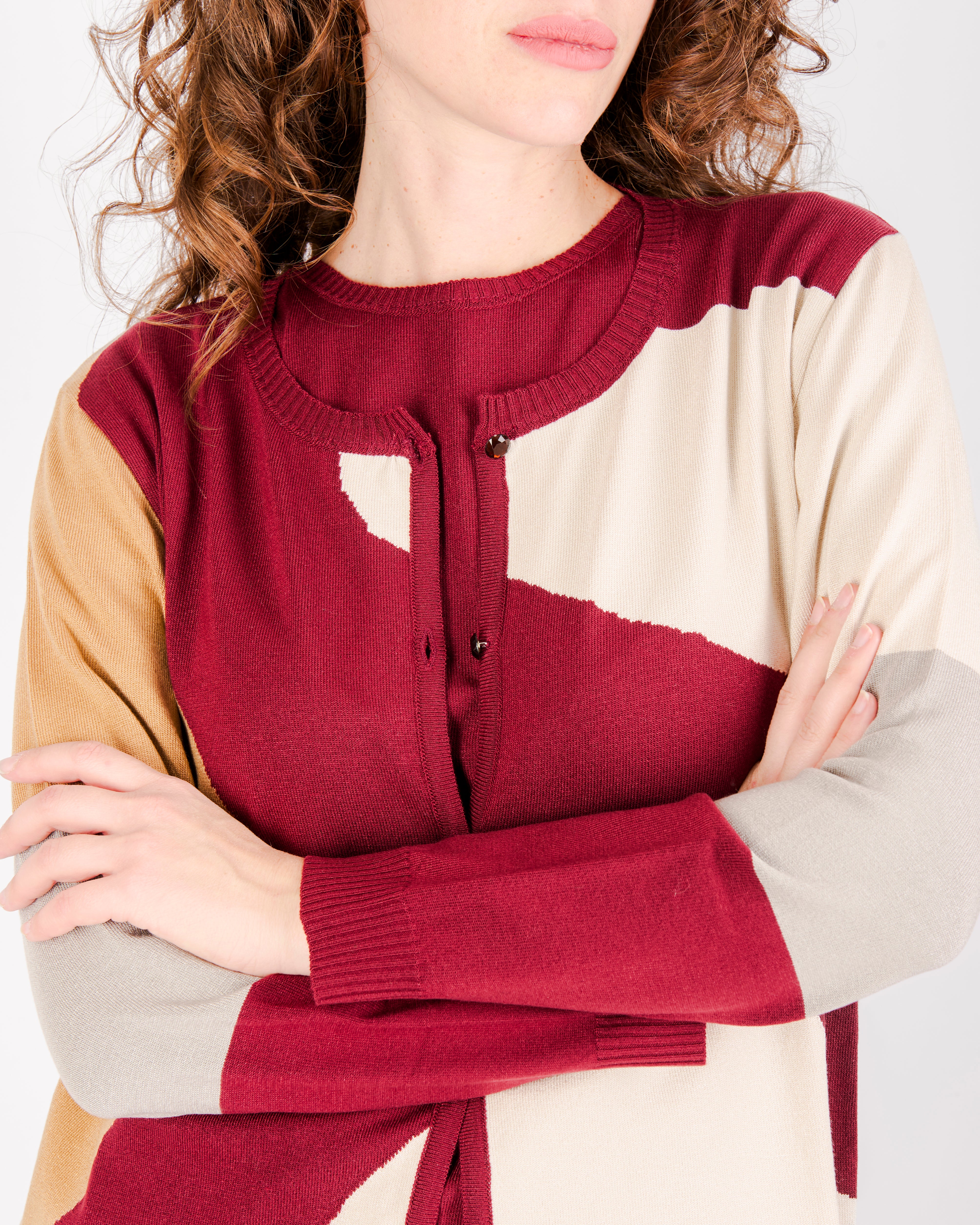 Twinset con giacca intarsio TWIN1969