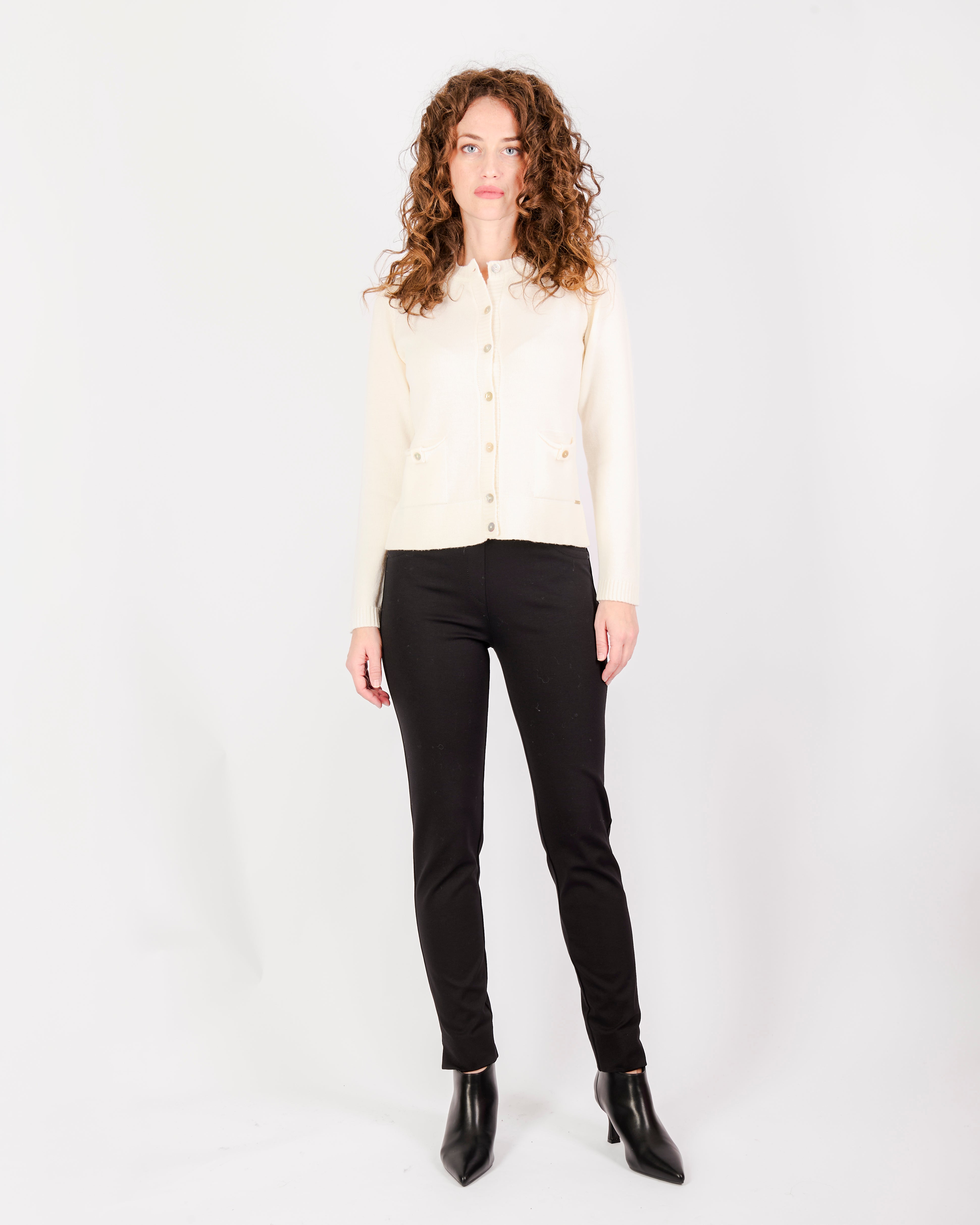 Pantalone punto Milano con elastico 15937