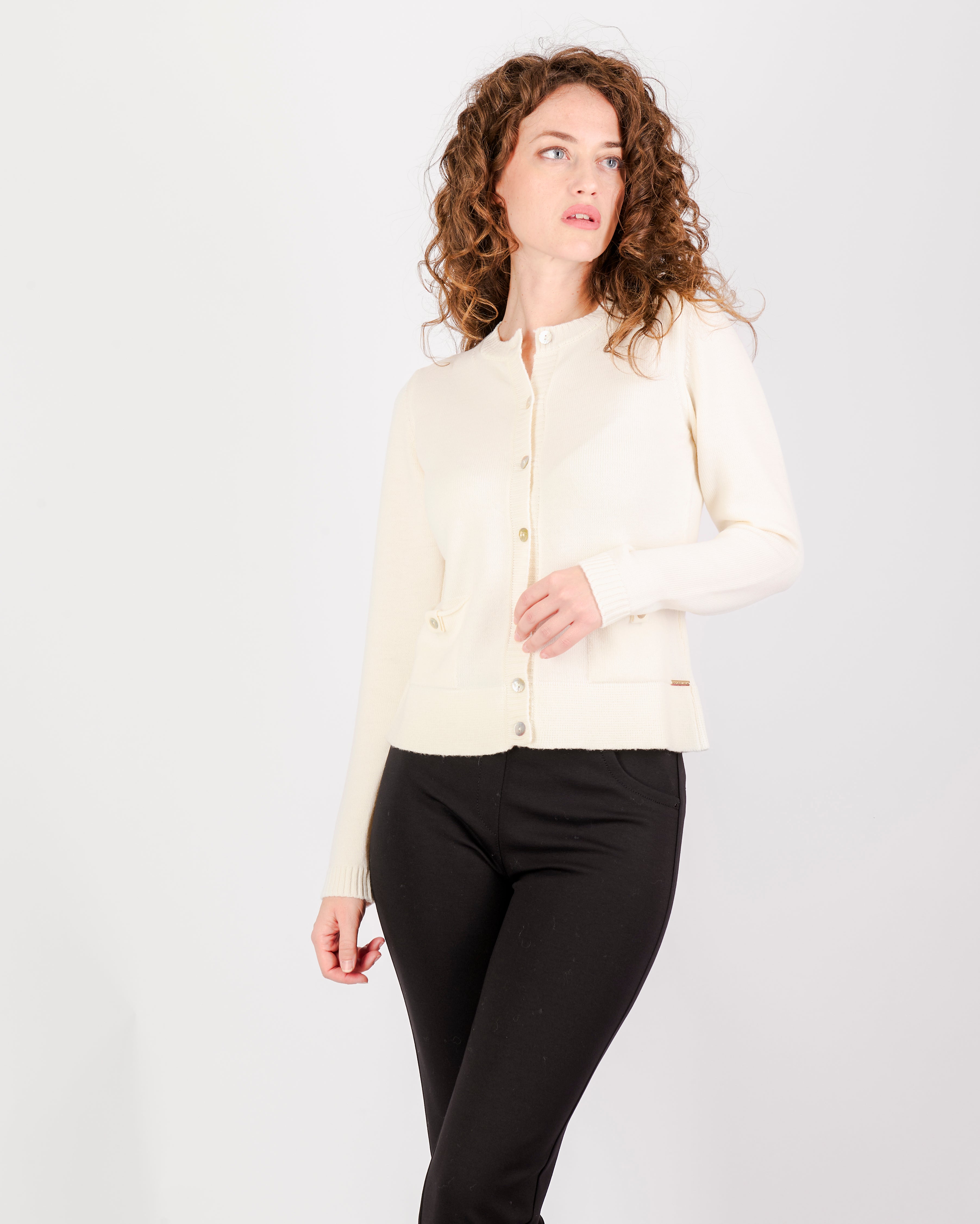 Giacca pura lana aperta tasche e bottoni Z5348/BN