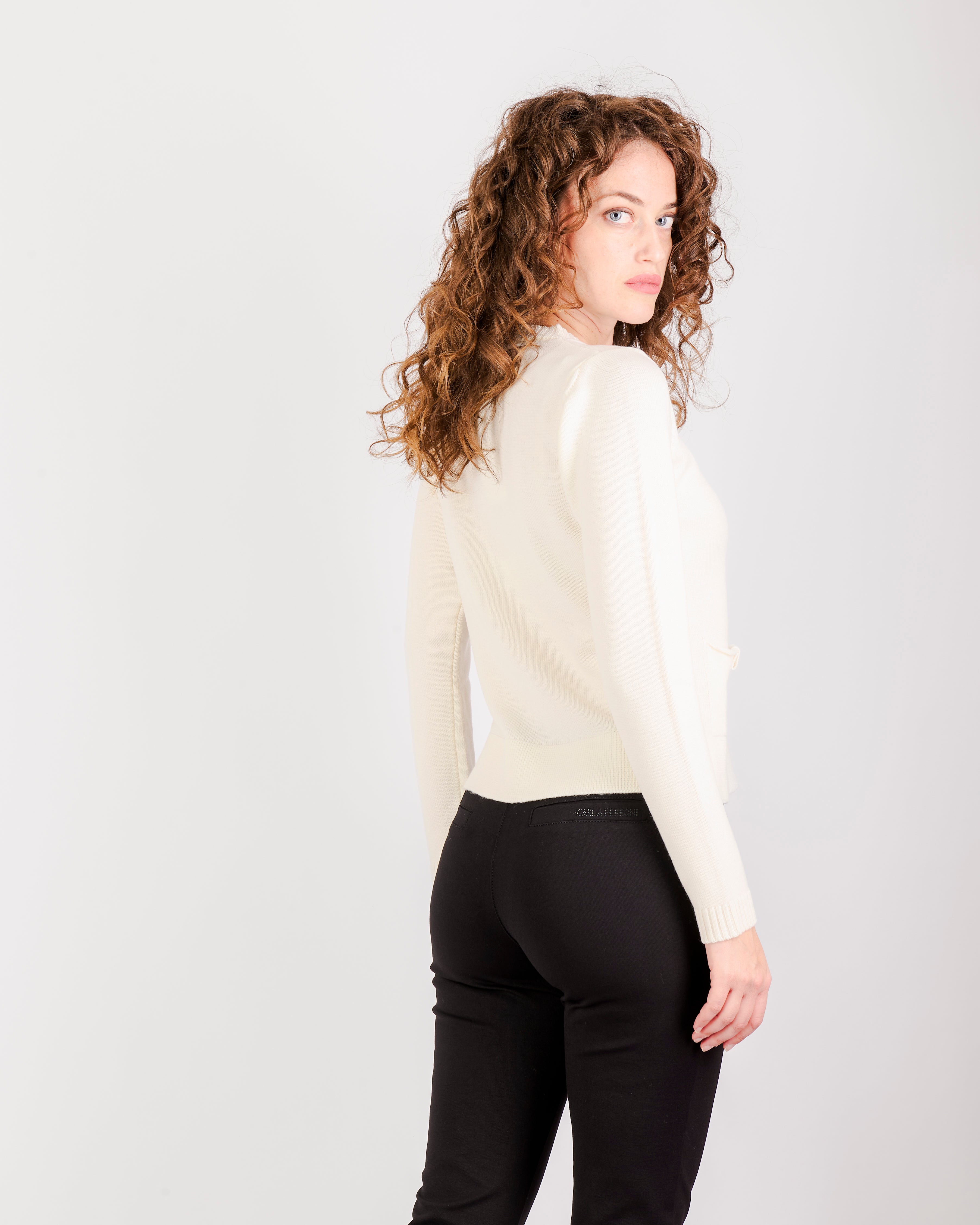 Giacca pura lana aperta tasche e bottoni Z5348/BN