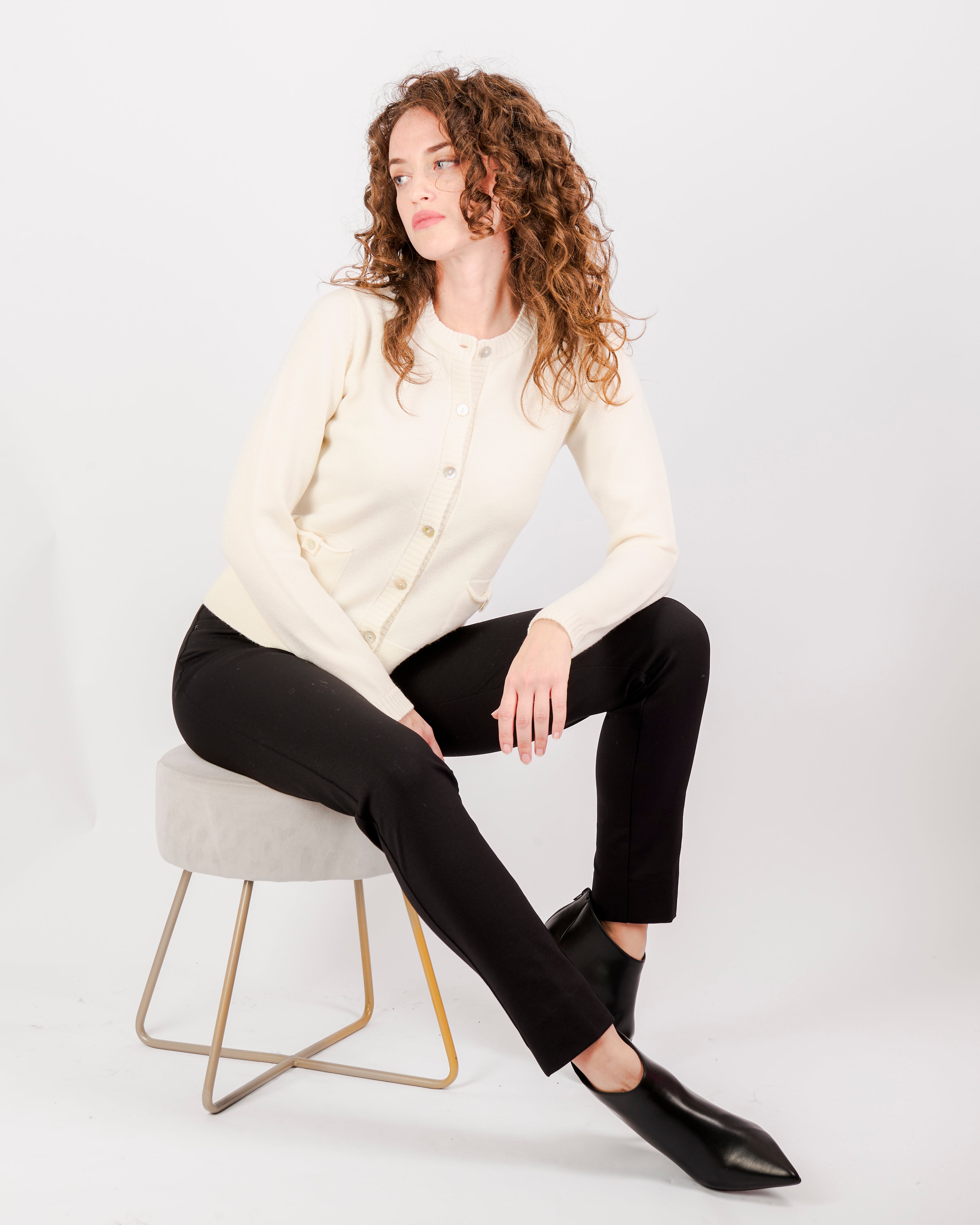 Pantalone punto Milano con elastico 15937