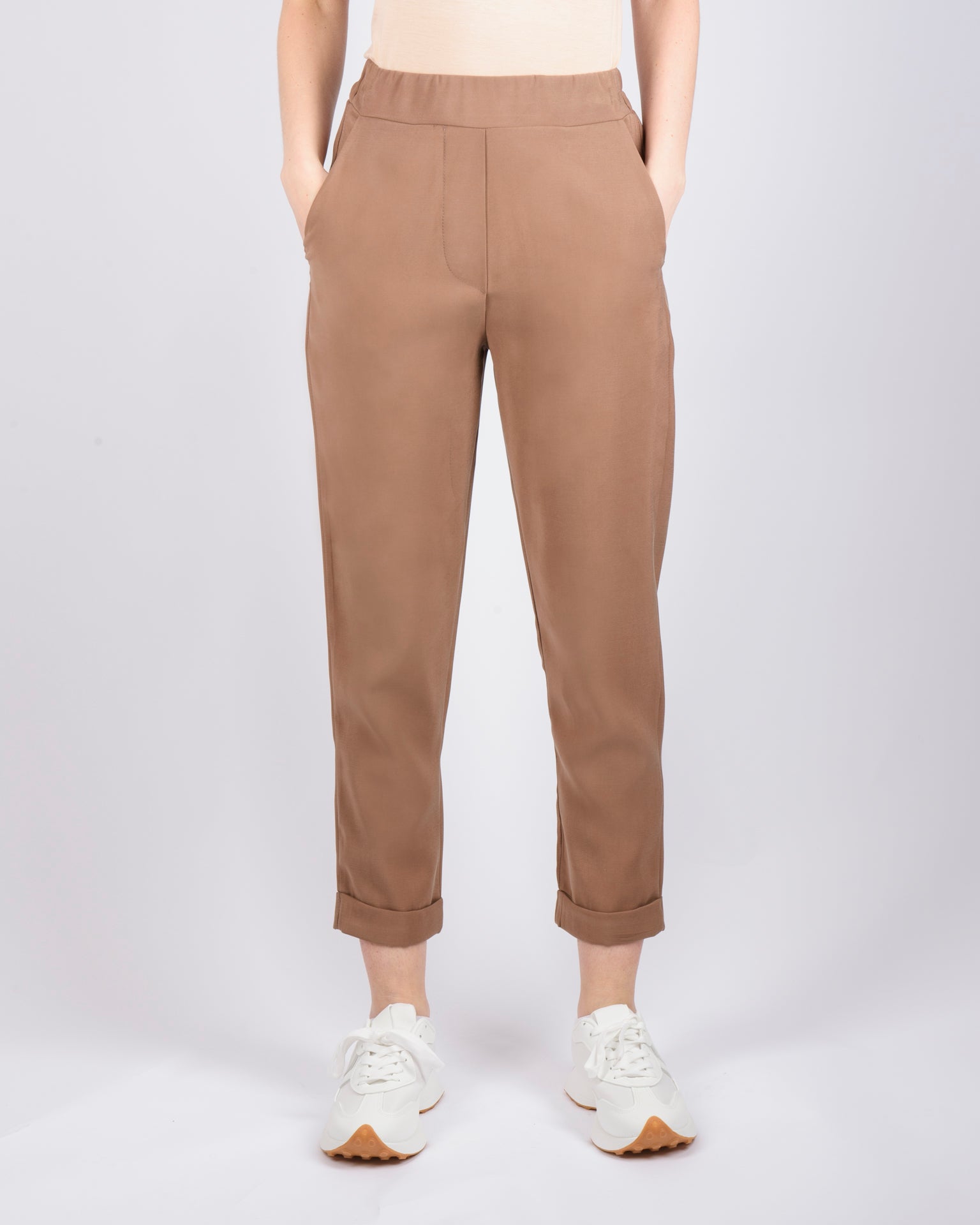 Pantalone con tasca e risvolto cupro G112/21
