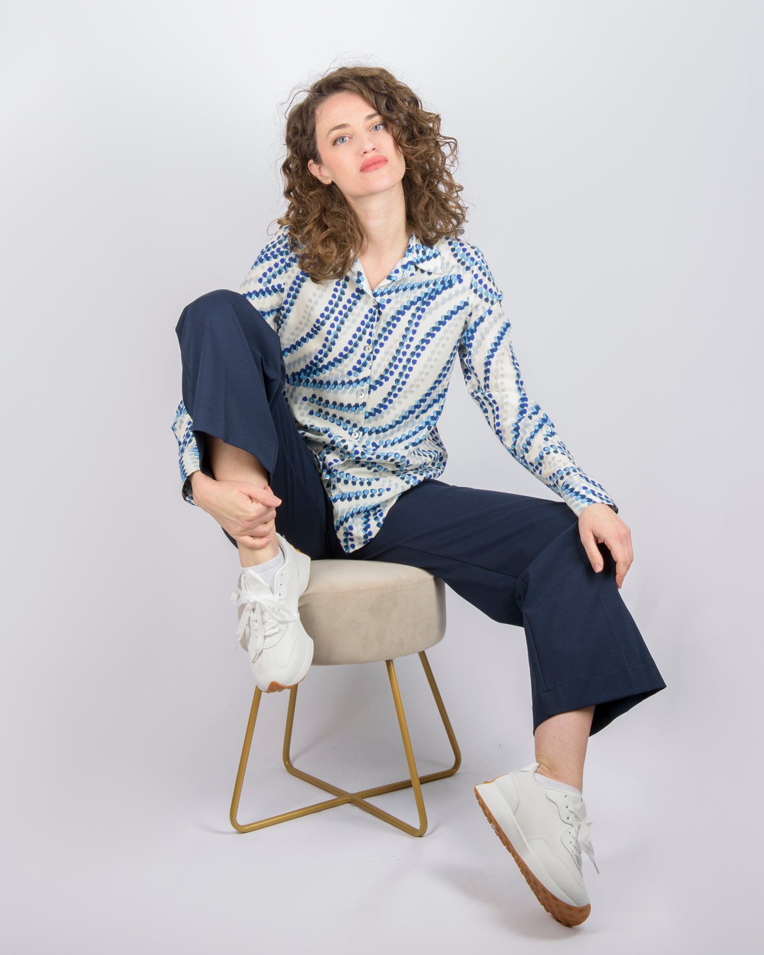 Camicia in viscosa fantasia micro 436570