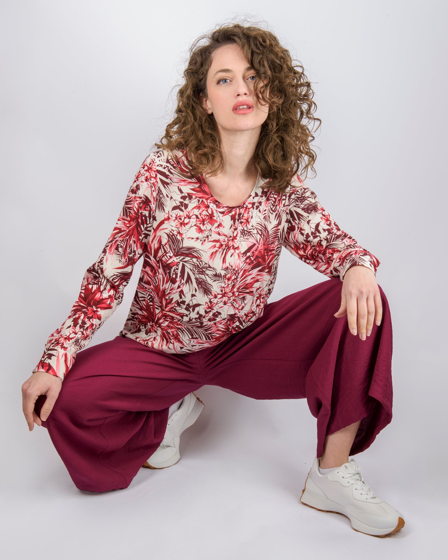Pantalone fluido in viscosa palazzo DS1030
